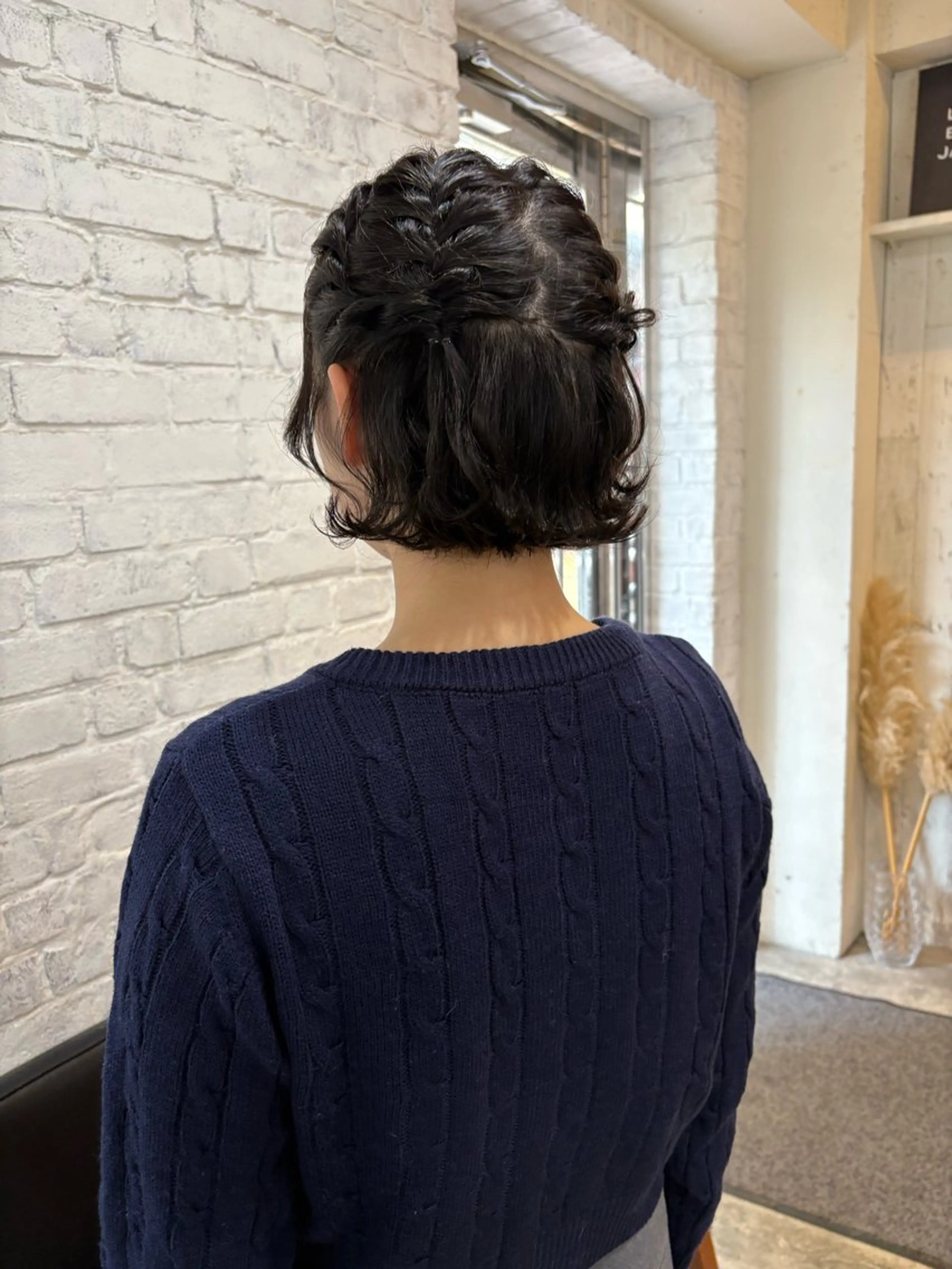 ショート ヘアアレンジ ハーフアップ ヘアセット blink所属・暖色/ブラウン/ 透明感/ゆうかのヘアスタイル