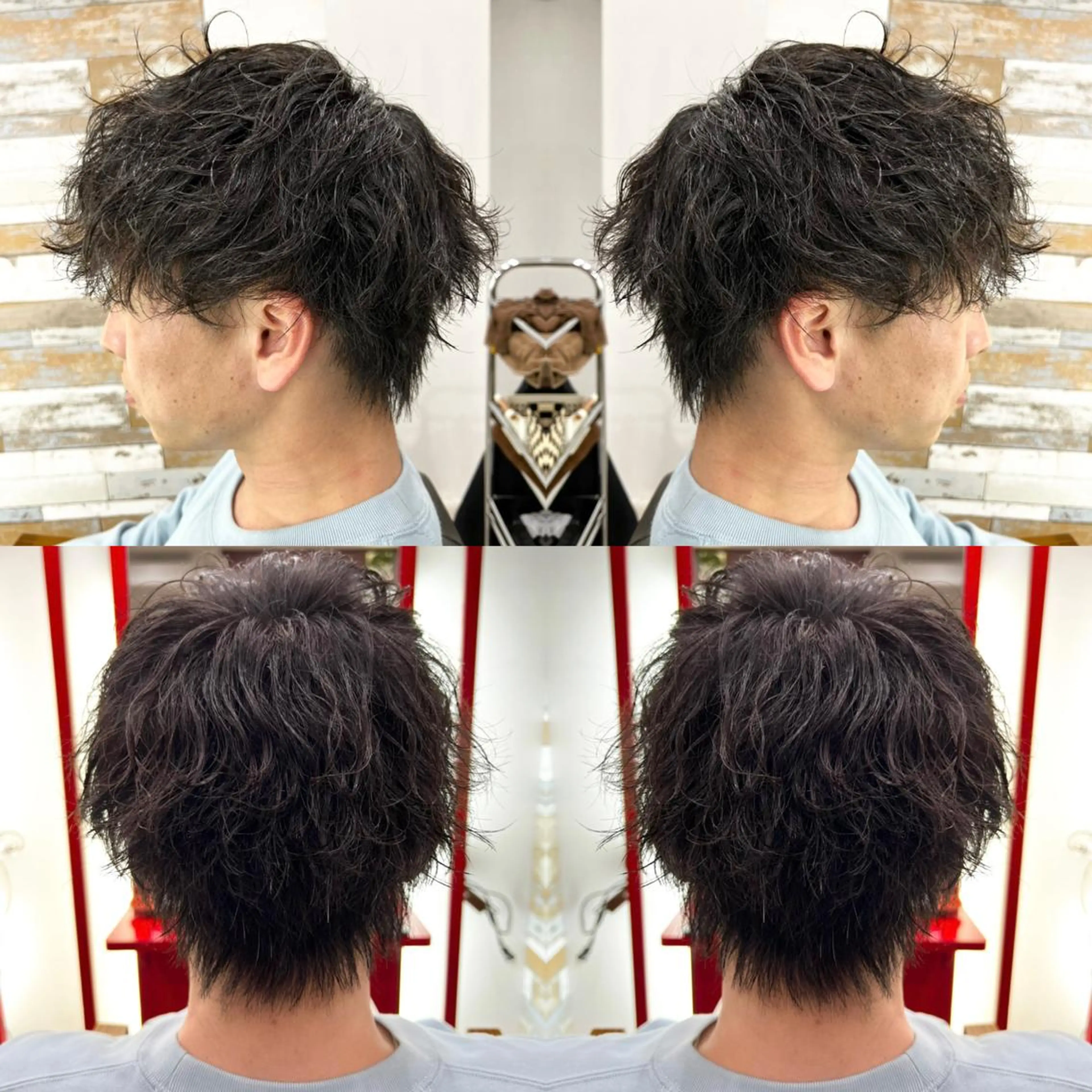 ショート パーマ メンズ カット パーマ "PEPPU "所属・🌈推し色派手髪 ハイトーンShinのヘアスタイル