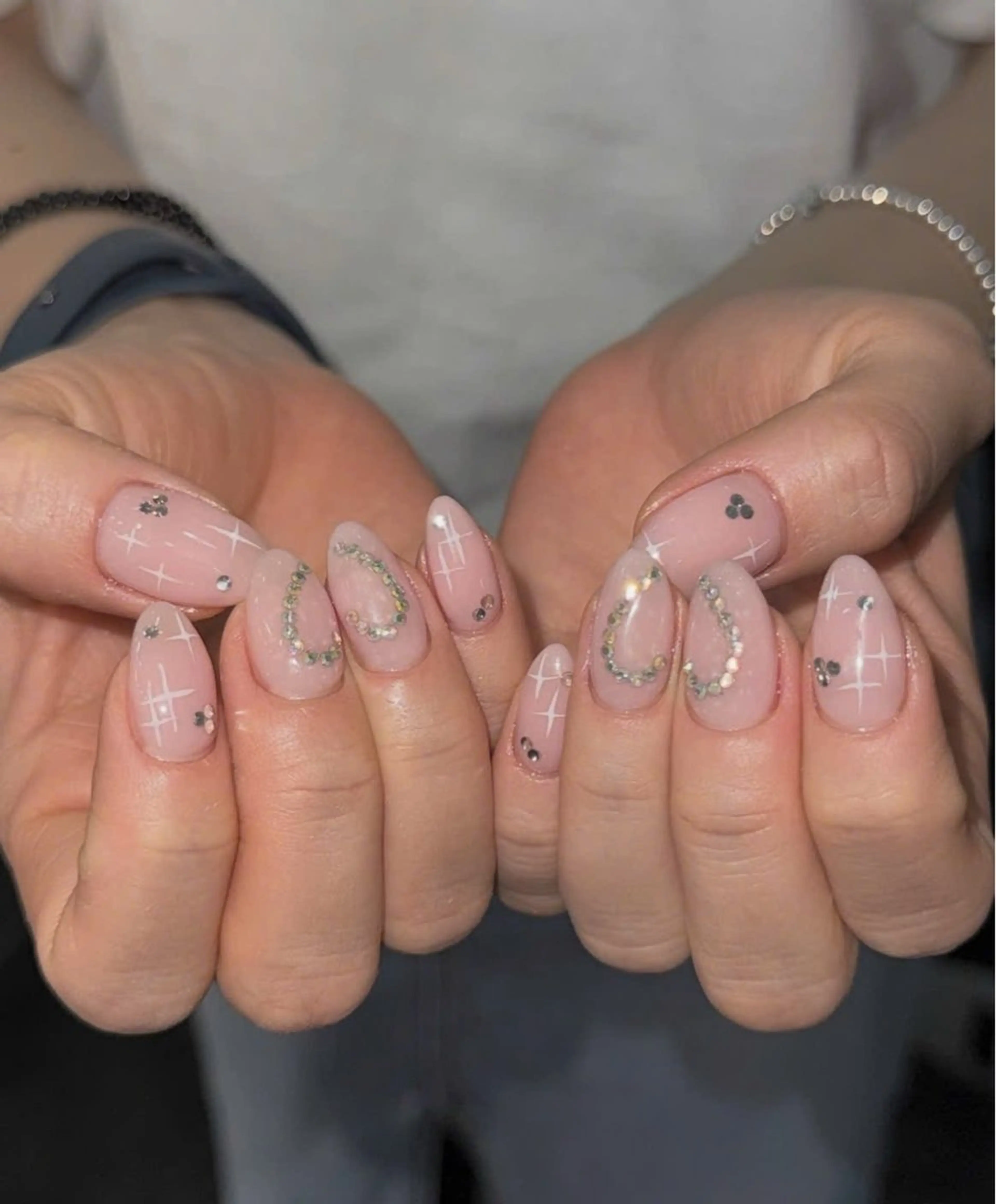 ネイル フラッシュネイル フレンチネイル グラデーション キラキラネイル 韓国ネイル Lina nail所属・Luna 池袋のネイルデザイン