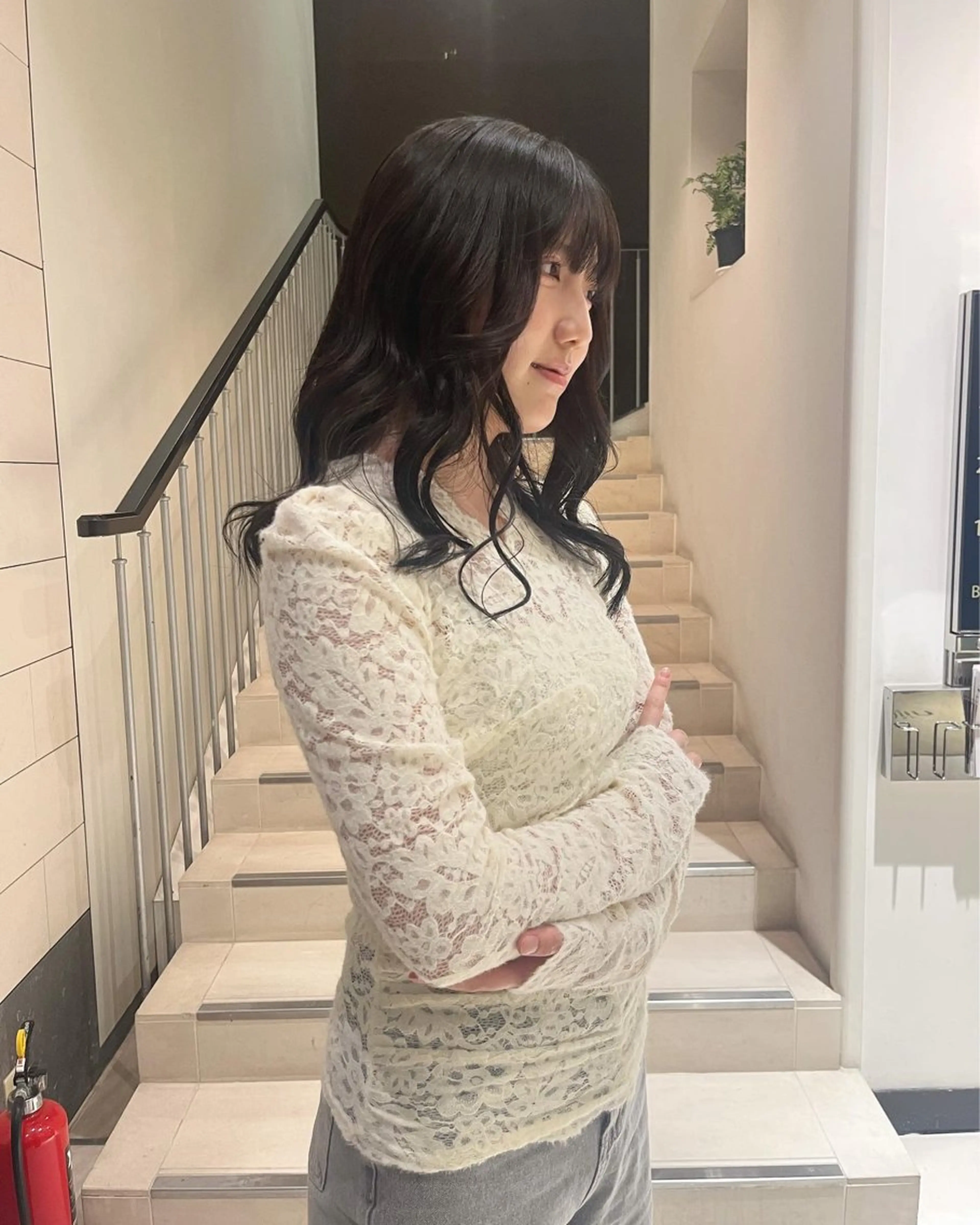 ロング カラー ヘアカラー 合庭 柚のヘアスタイル