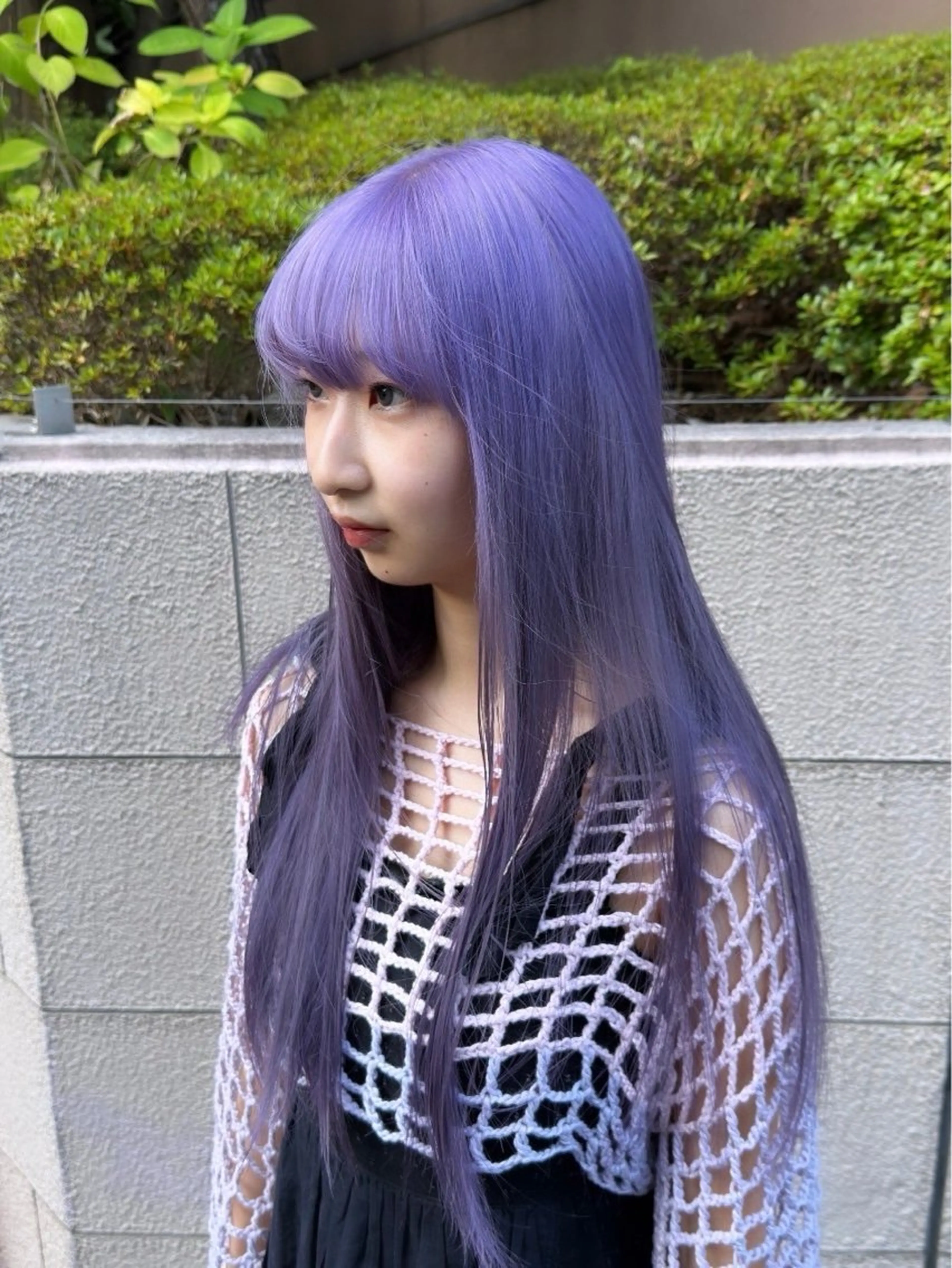 ロング カラー ブリーチ ケアブリーチ ダブルカラー ハイトーンカラー ラベンダーカラー メンズウルフ🐺♡ ブリーチ♡ヘアメ🎀のヘアスタイル