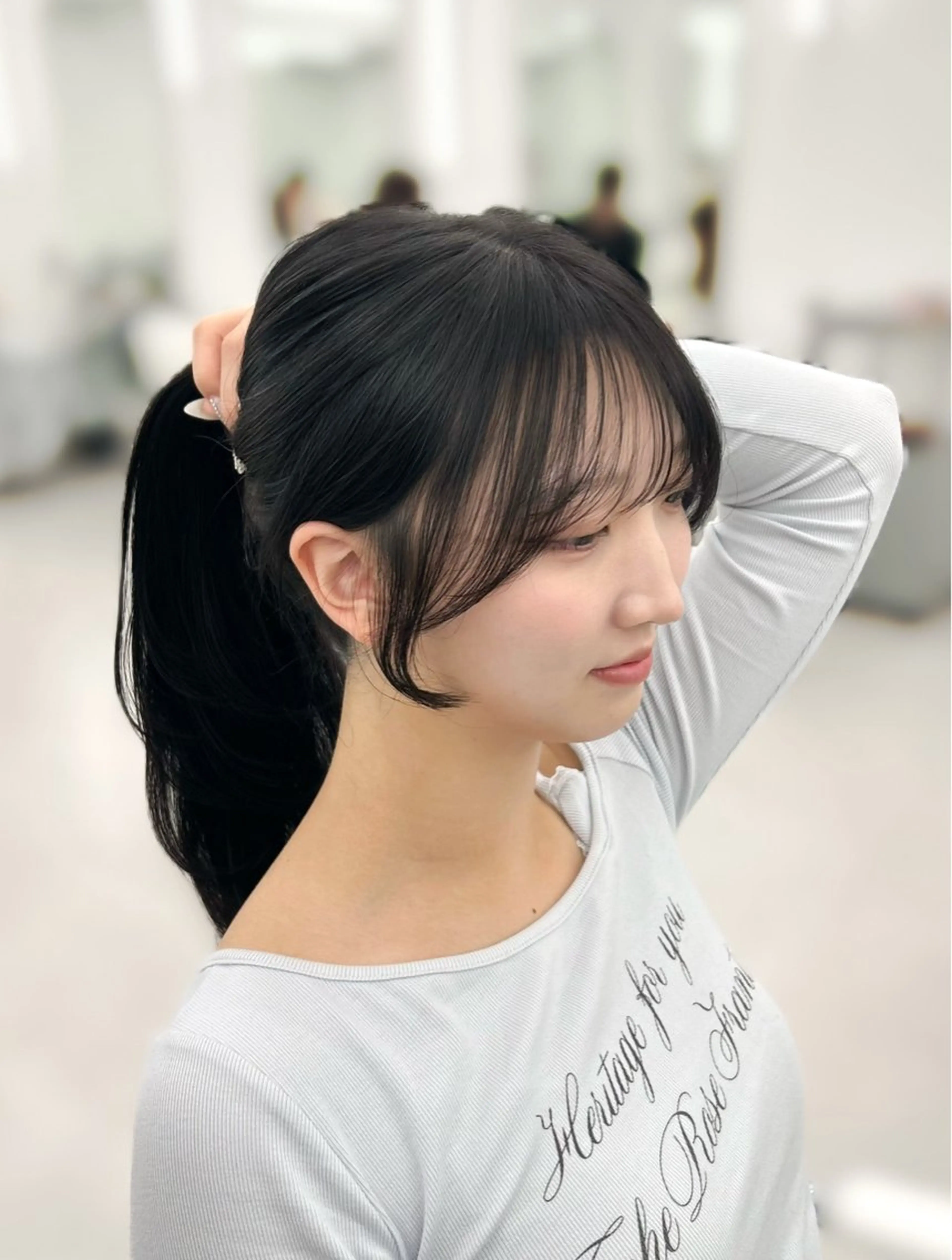 セミロング レイヤーカット 小顔カット カット 韓国ヘア/顔周り ヘアセット/加藤優里のヘアスタイル