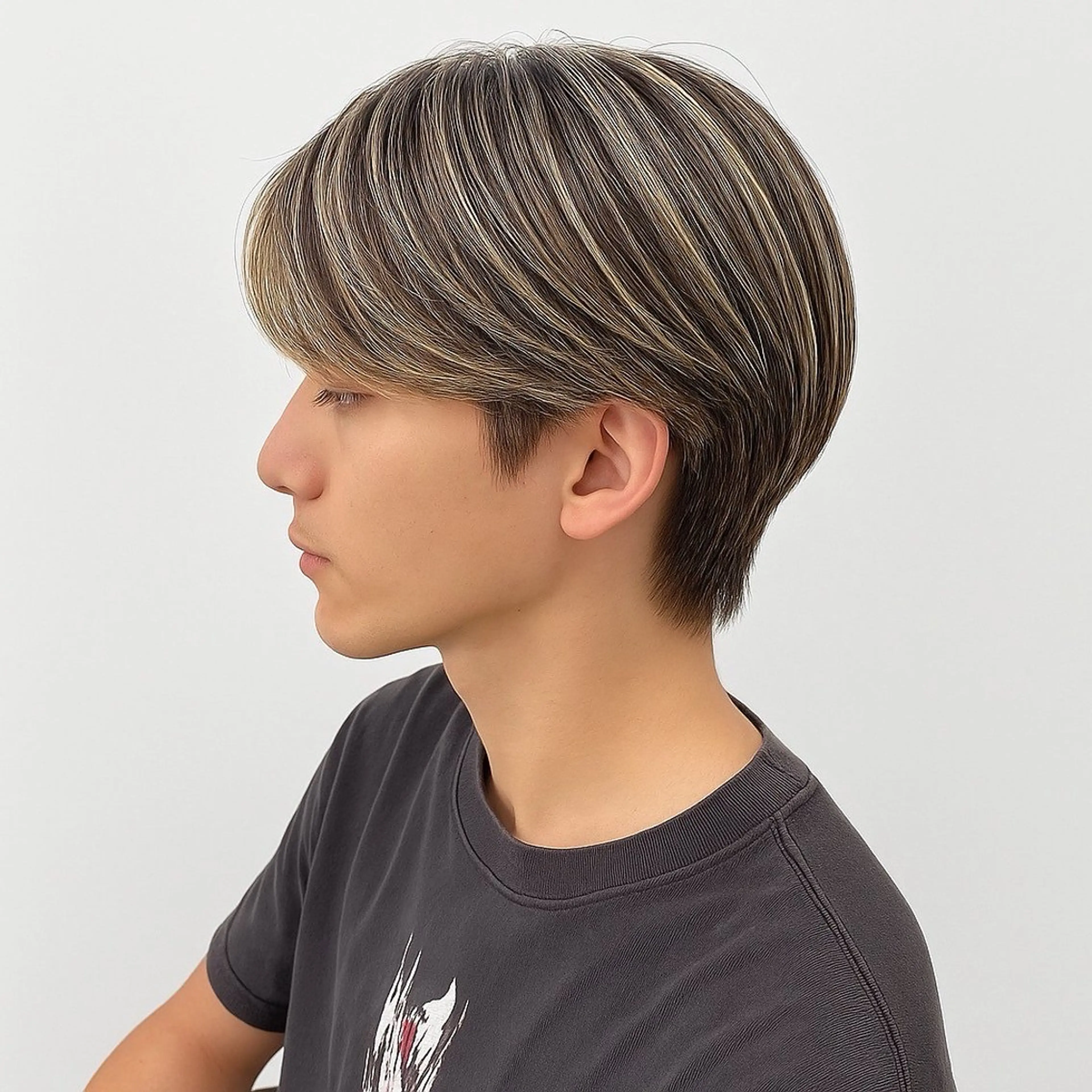 メンズメッシュキャップホワイトハイライト＋シルクトリートメントの写真