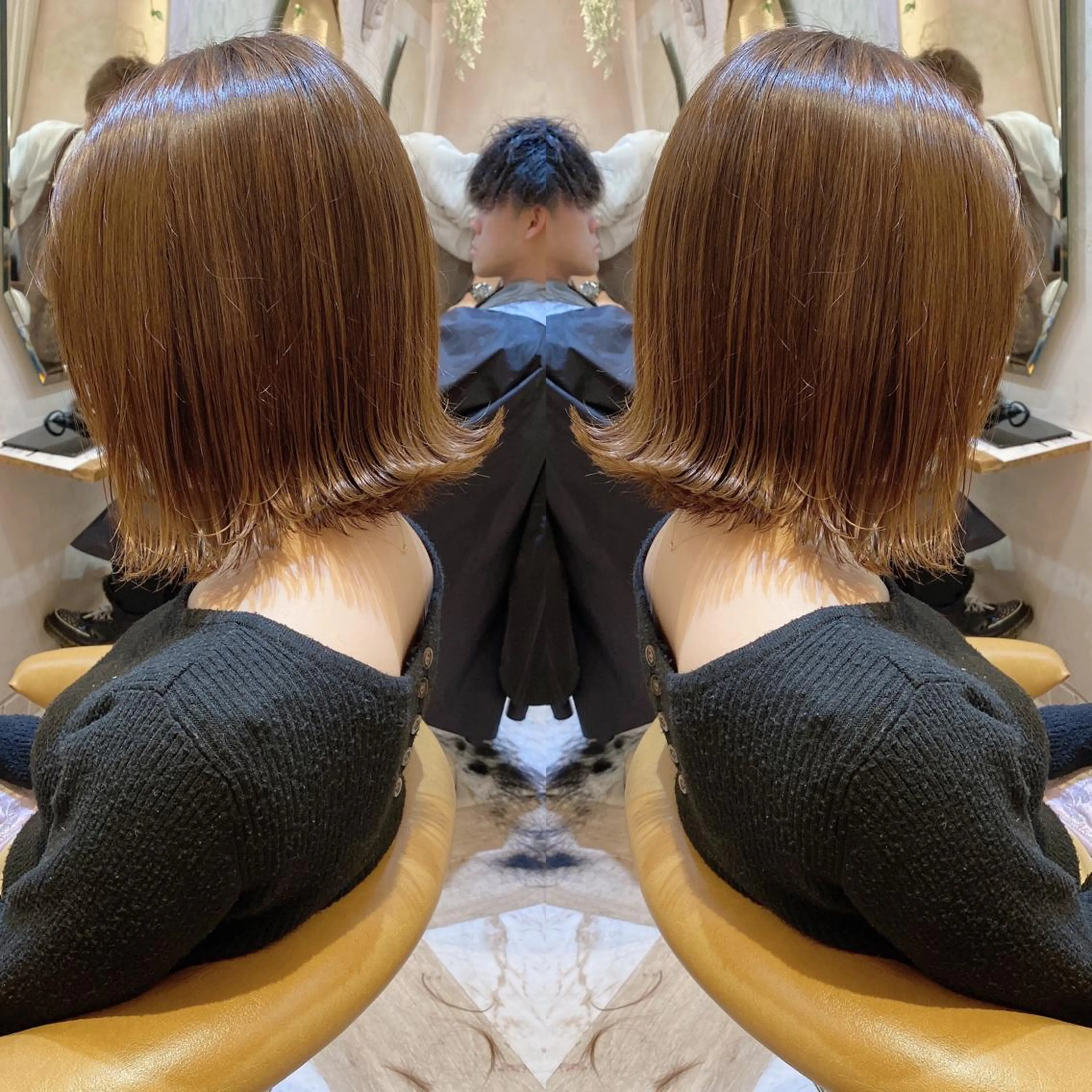 ショート カラー ボブ 外ハネヘア カット ヘアカラー トリートメント ツヤ髪になりたい方へ 🩷柴田知亜希のヘアスタイル