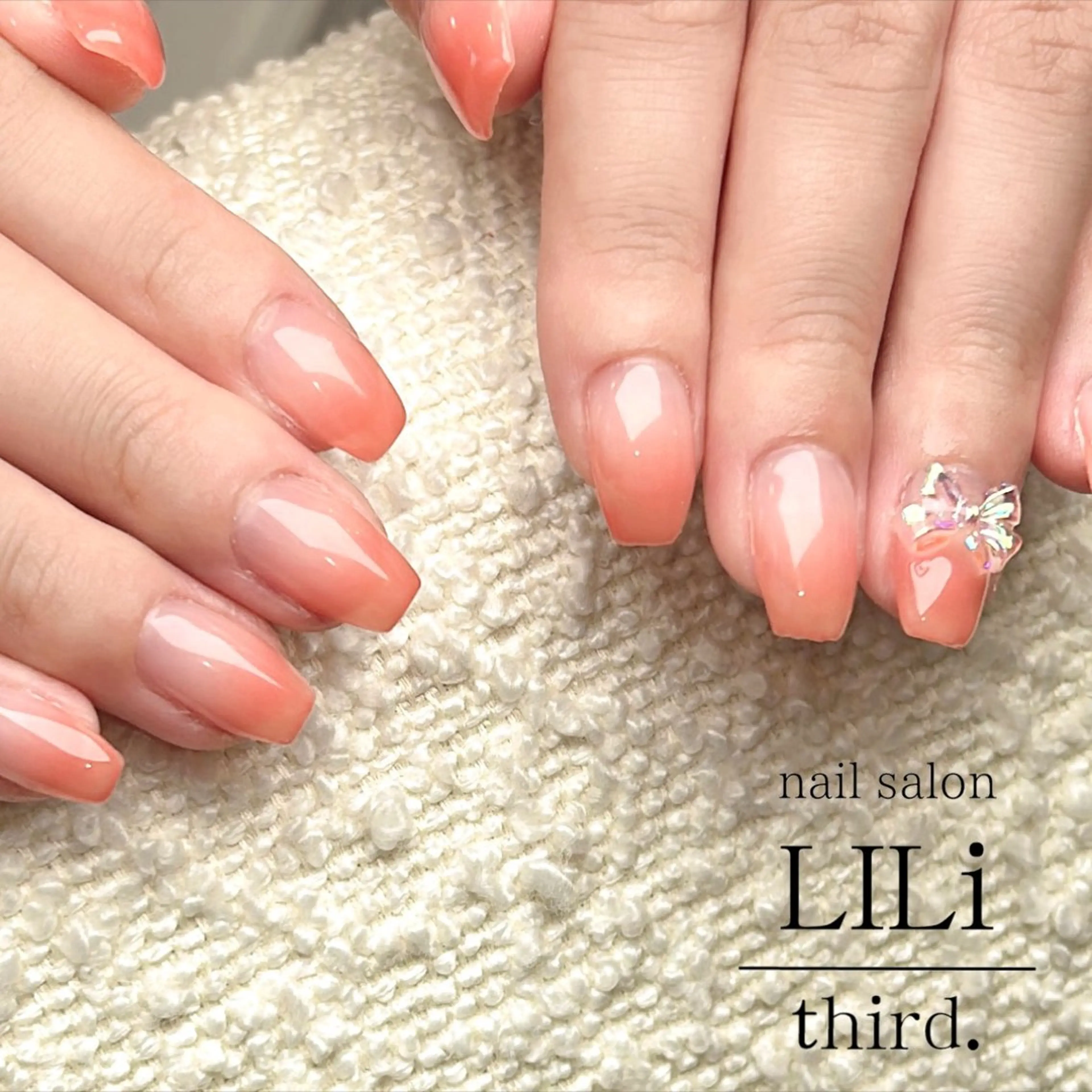 ネイル グラデーション リボン nail salon LILi third.所属・Saya ᵕ̈*のネイルデザイン