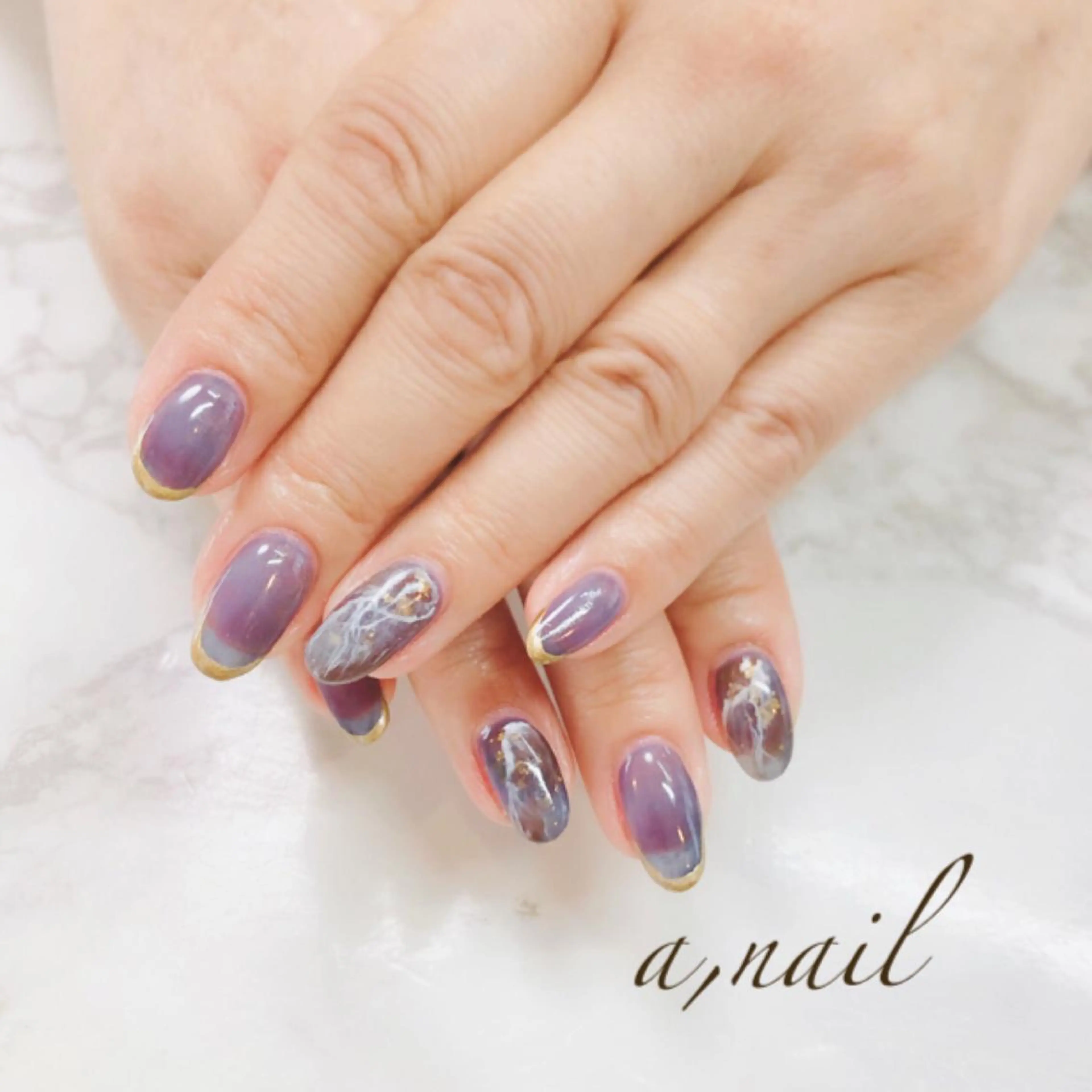 ネイル フットネイル フレンチネイル ジェルネイル グラデーション 大理石ネイル(マーブル) ハンドネイル ネイルサロン エーネイルのネイルデザイン