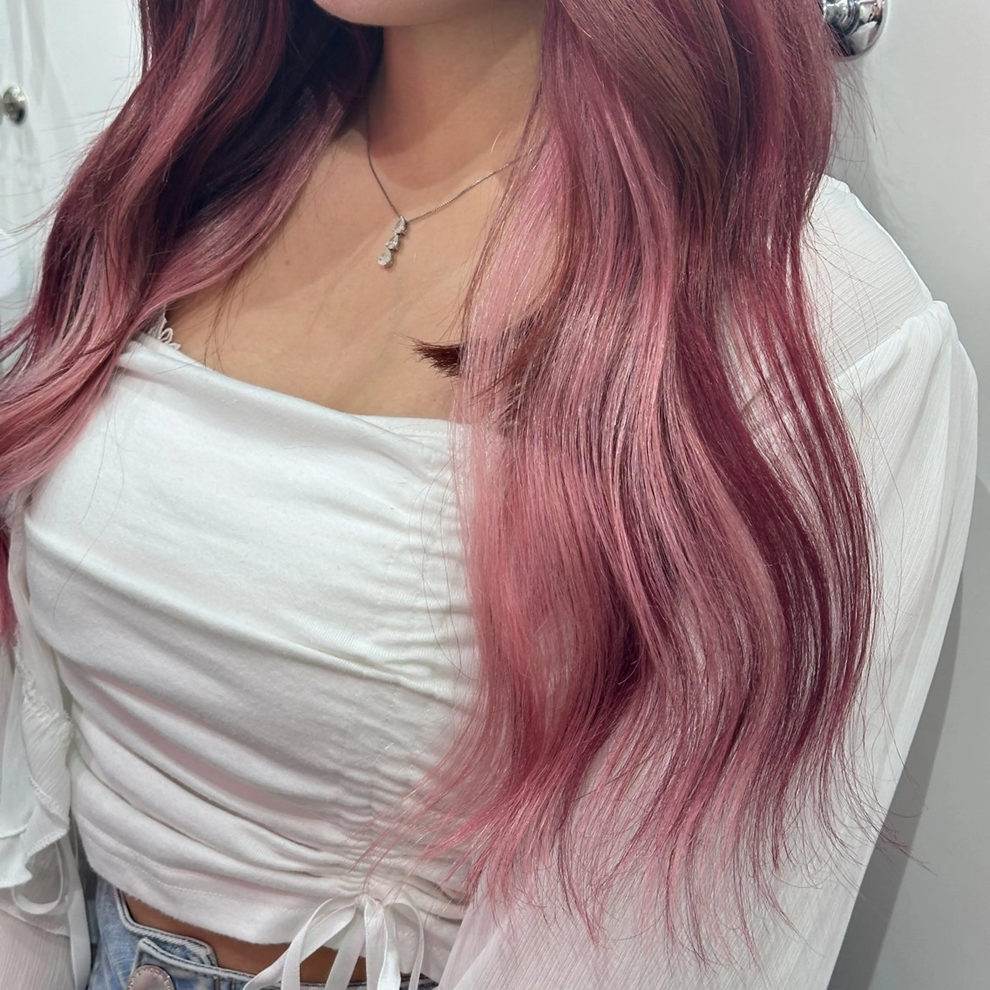 ロング カラー ハイトーン/ウルフ /エクステ/ましろのヘアスタイル