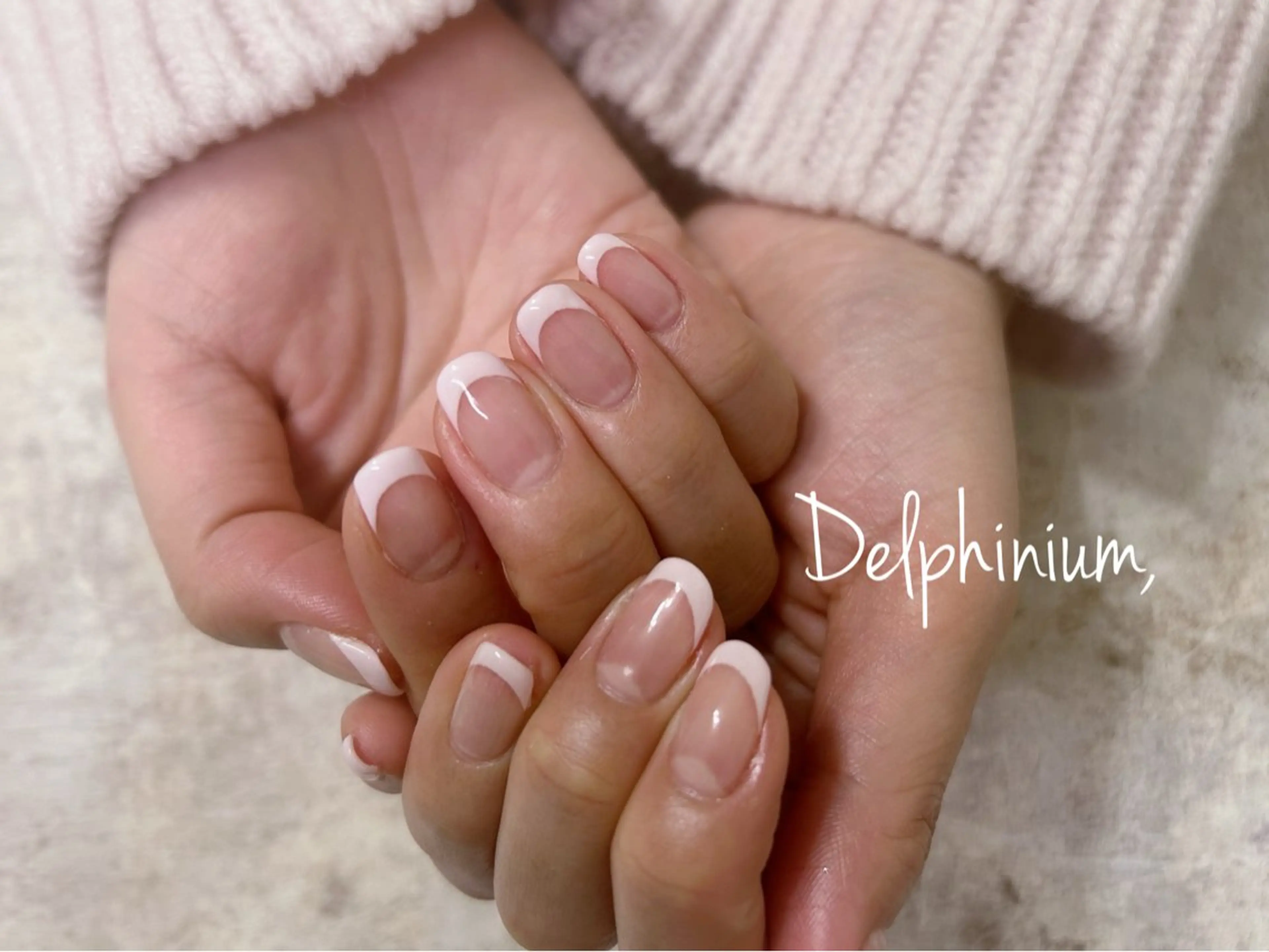 ネイル 桜ネイル フレンチネイル ピンク シンプルネイル ハンドネイル 岡本 友恵のネイルデザイン