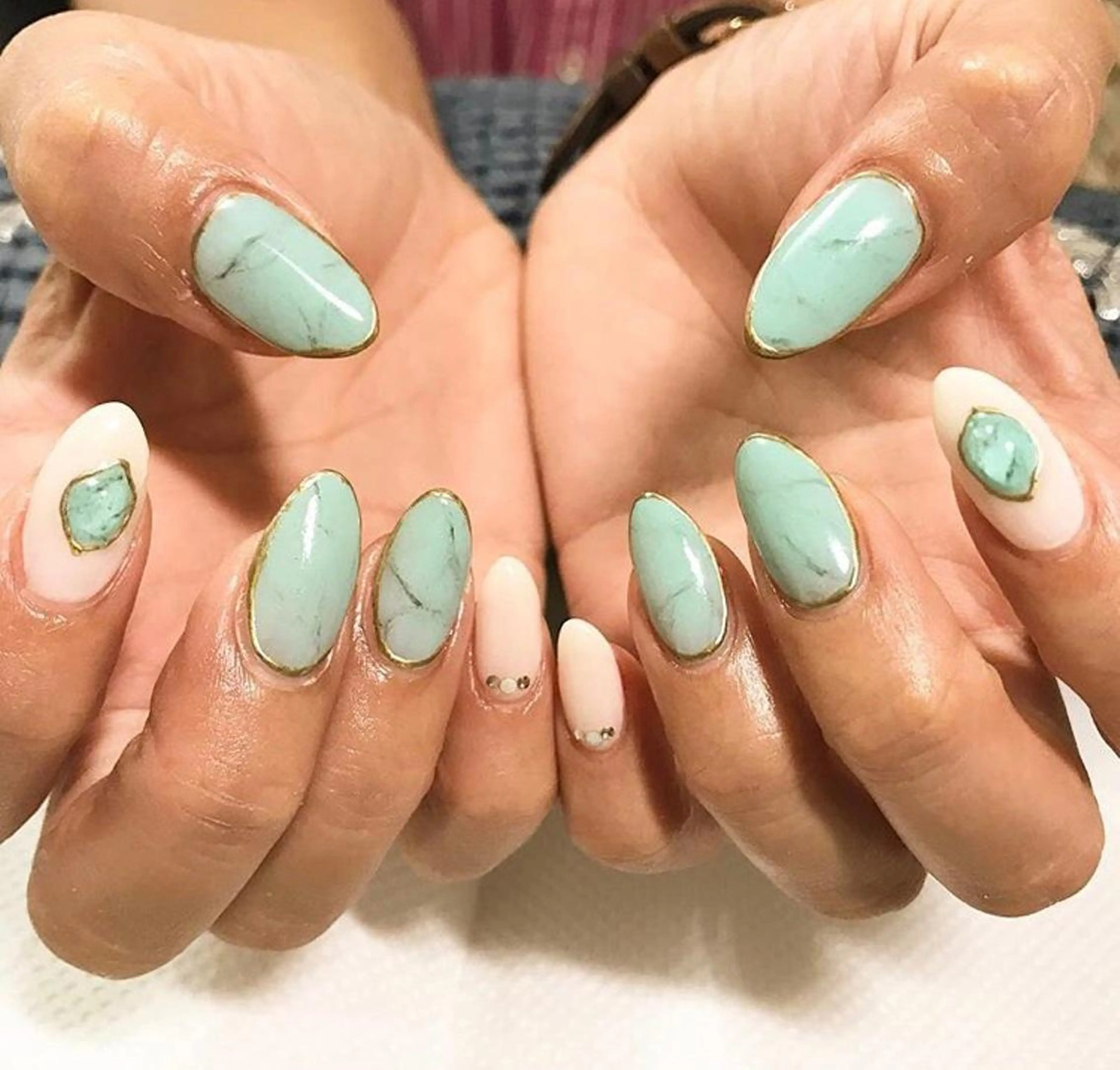 ネイル フットネイル ゴールド 大理石ネイル(マーブル) シンプルネイル 春ネイル ネイル フフラ所属・nail fufla ♡yamane♡のネイルデザイン
