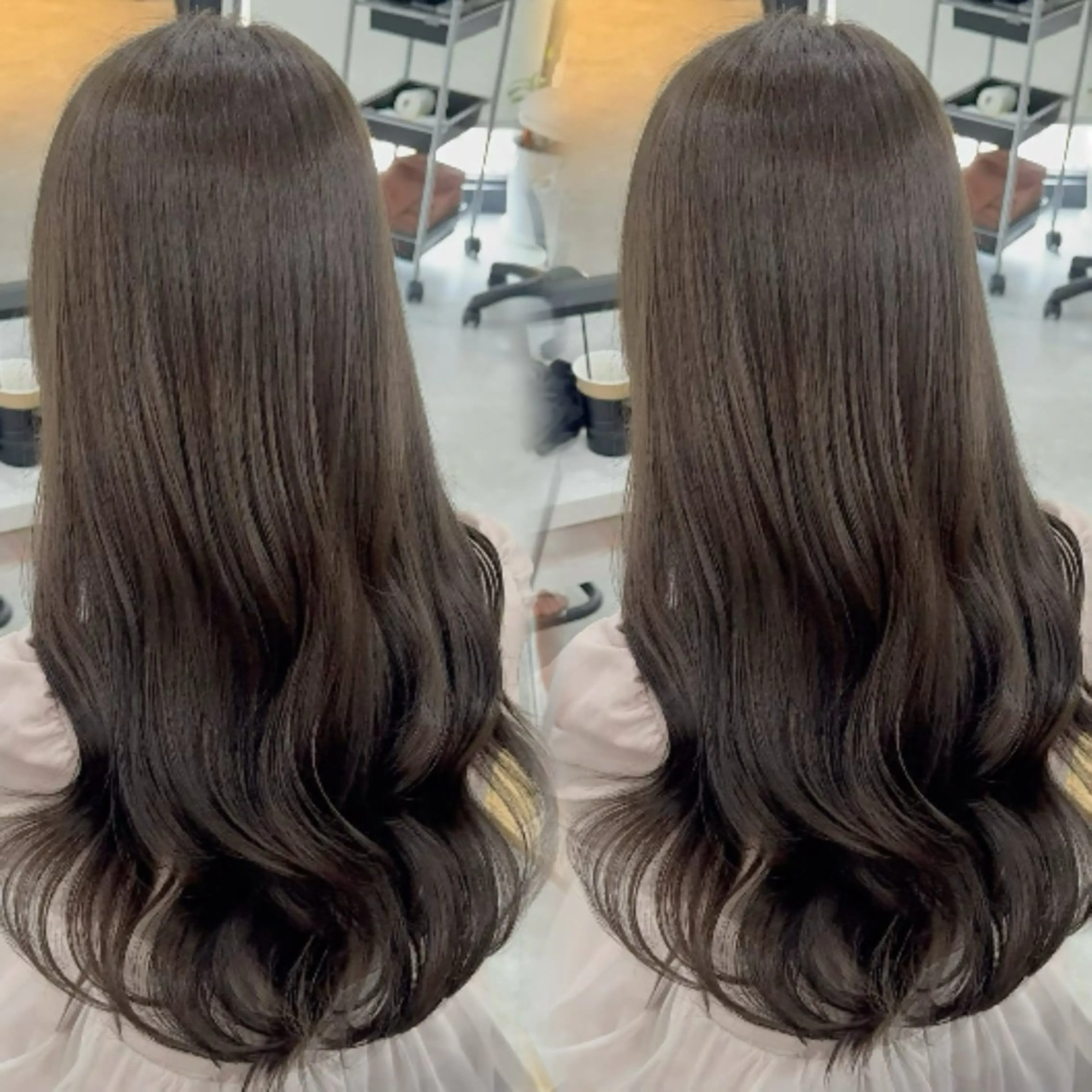 ロング カラー アッシュ アッシュブラウン ベージュカラー 黒髪 ブリーチ カット ヘアカラー トリートメント 赤み無し柔らかカラー 【梅田】madokaのヘアスタイル