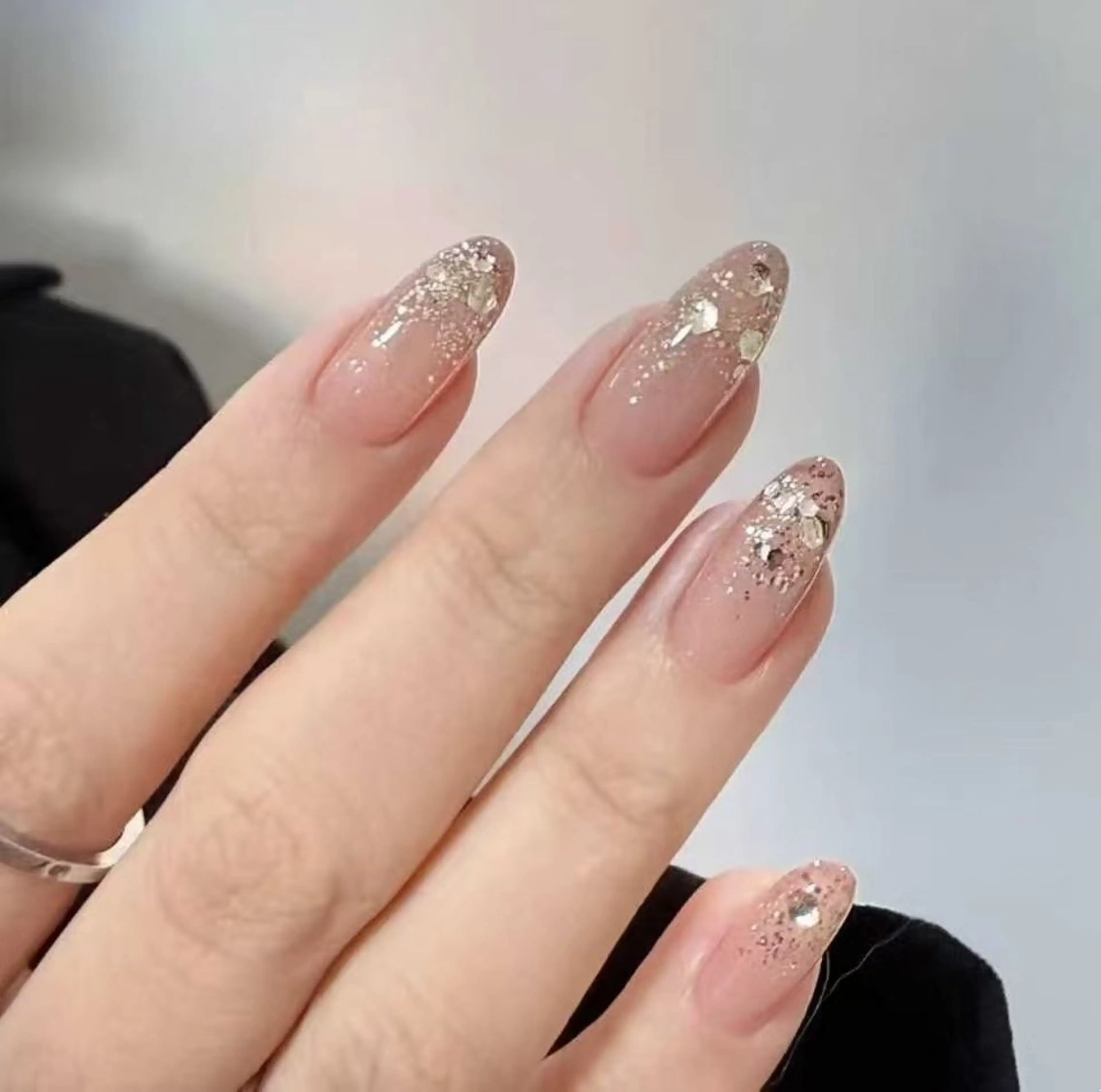 ネイル フラワーネイル フレンチネイル ジェルネイル ガラスフレンチ ハート ハンドネイル BabyYouMi ねねのネイルデザイン