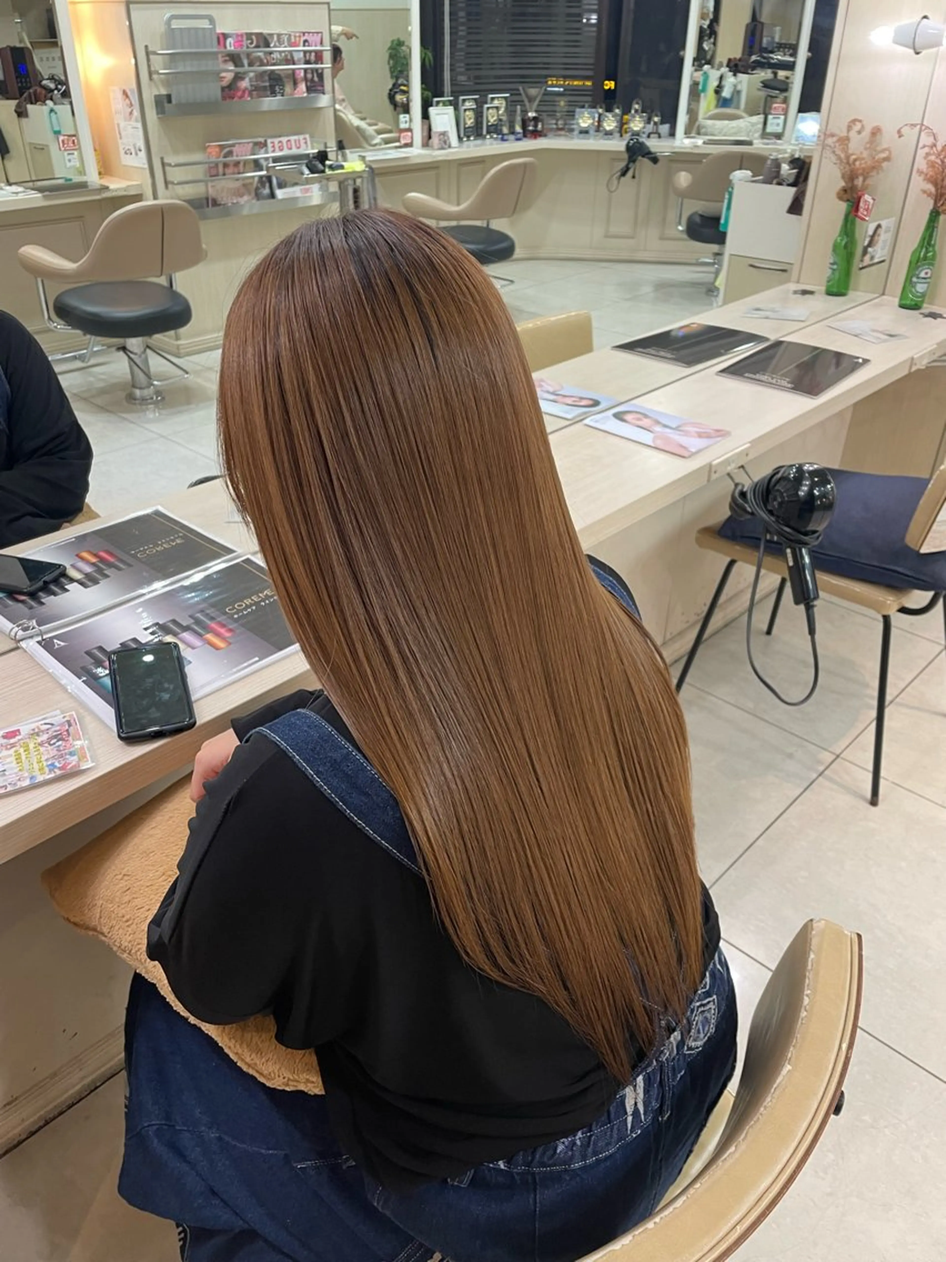 ロング 髪質改善 トリートメント 横浜パーマ🌐 暖色カラー🍒もえかのヘアスタイル