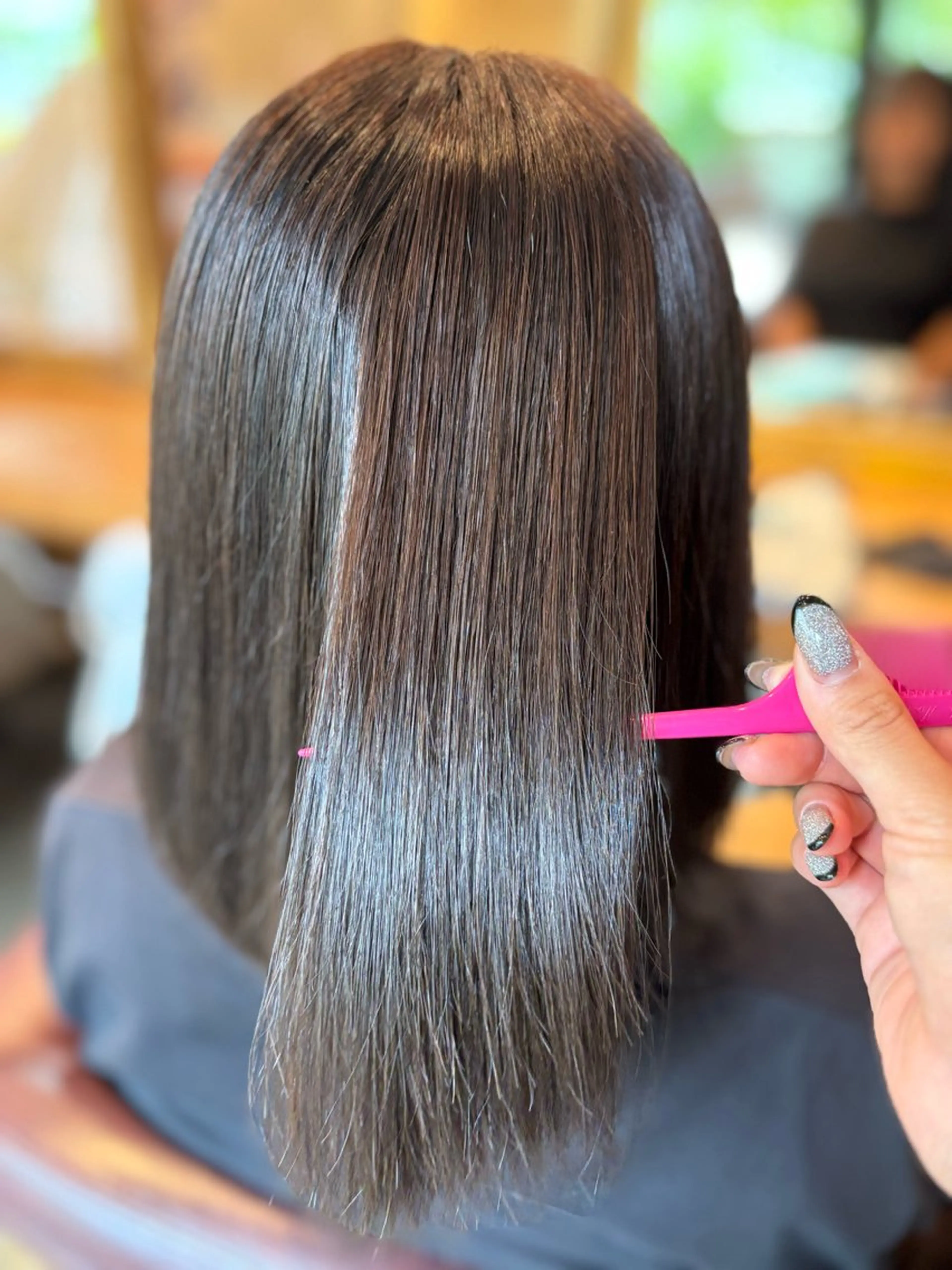 ミディアム カラー カット ヘアカラー トリートメント 髪質改善カラー ブラウン🤎YUMEのヘアスタイル