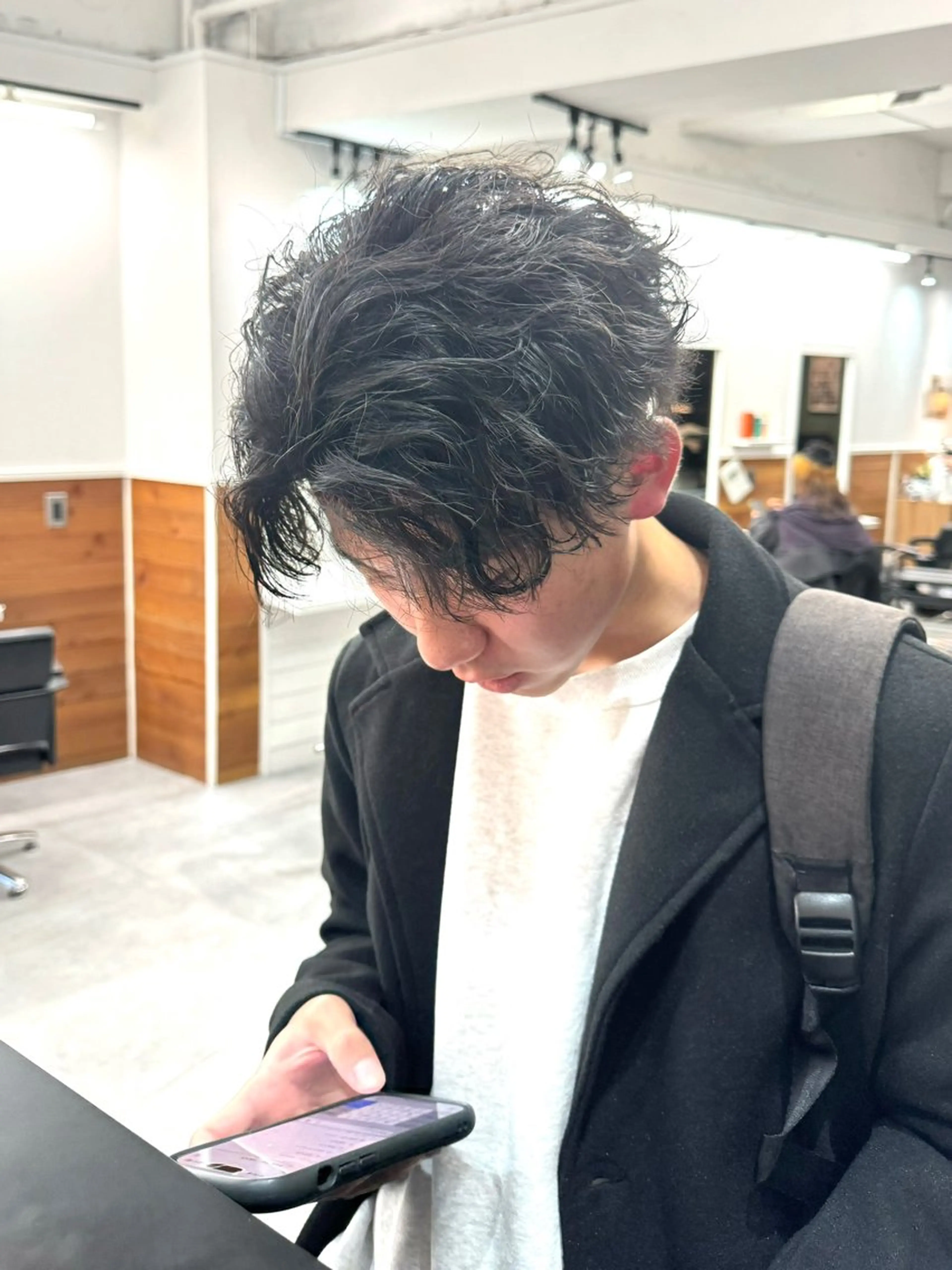 パーマ メンズ オールバック メンズパーマ 波巻きパーマ カット パーマ トリートメント シャドウパーマ/ 波巻パーマYu-Kiのヘアスタイル