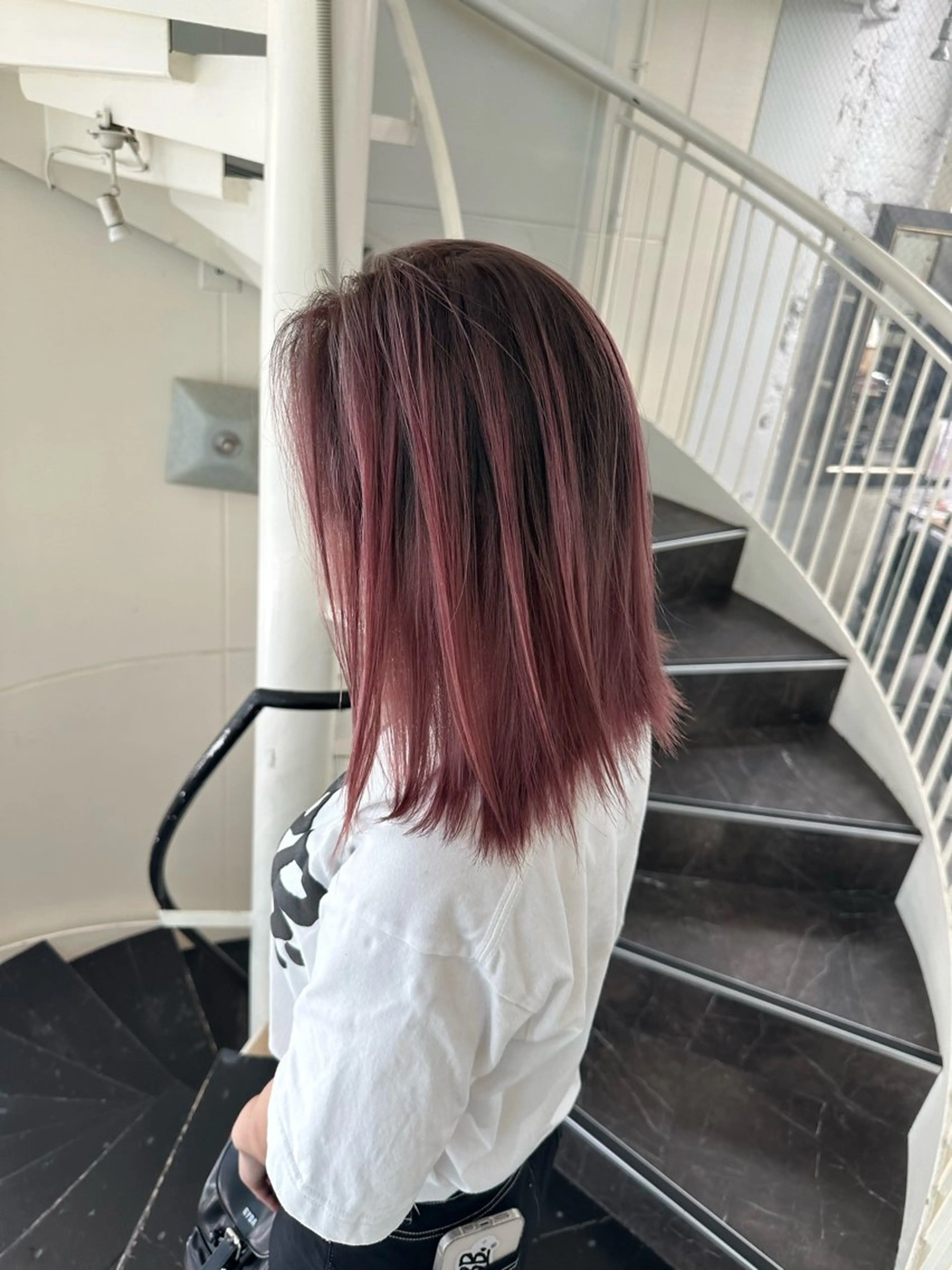 ミディアム カラー ヘアアレンジ ヘアカラー トリートメント 久米 治仁のヘアスタイル