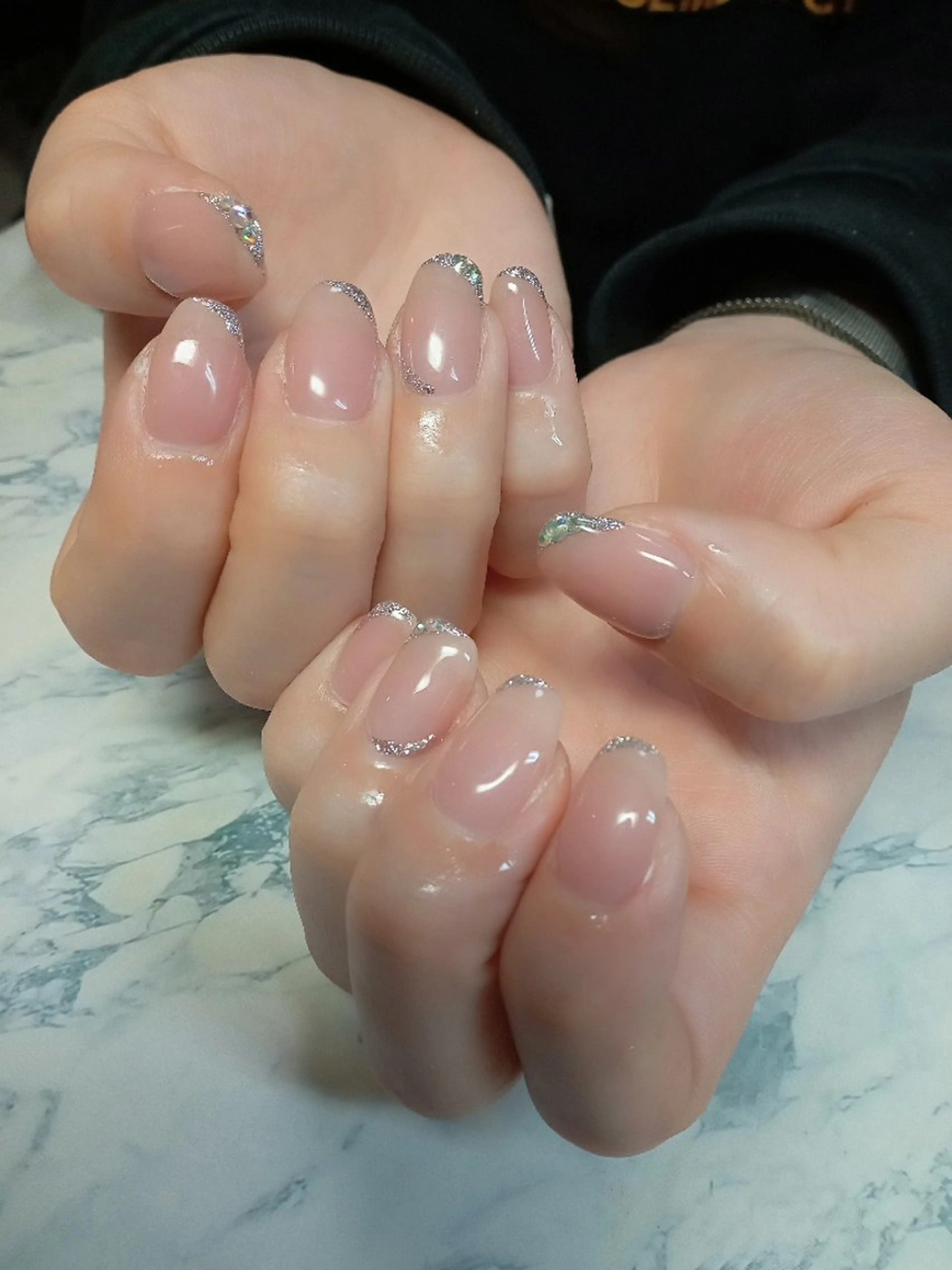 ネイル ジェルネイル キラキラネイル オフィスネイル パラジェル ぷっくりネイル ハンドネイル flure de neige yukiのネイルデザイン