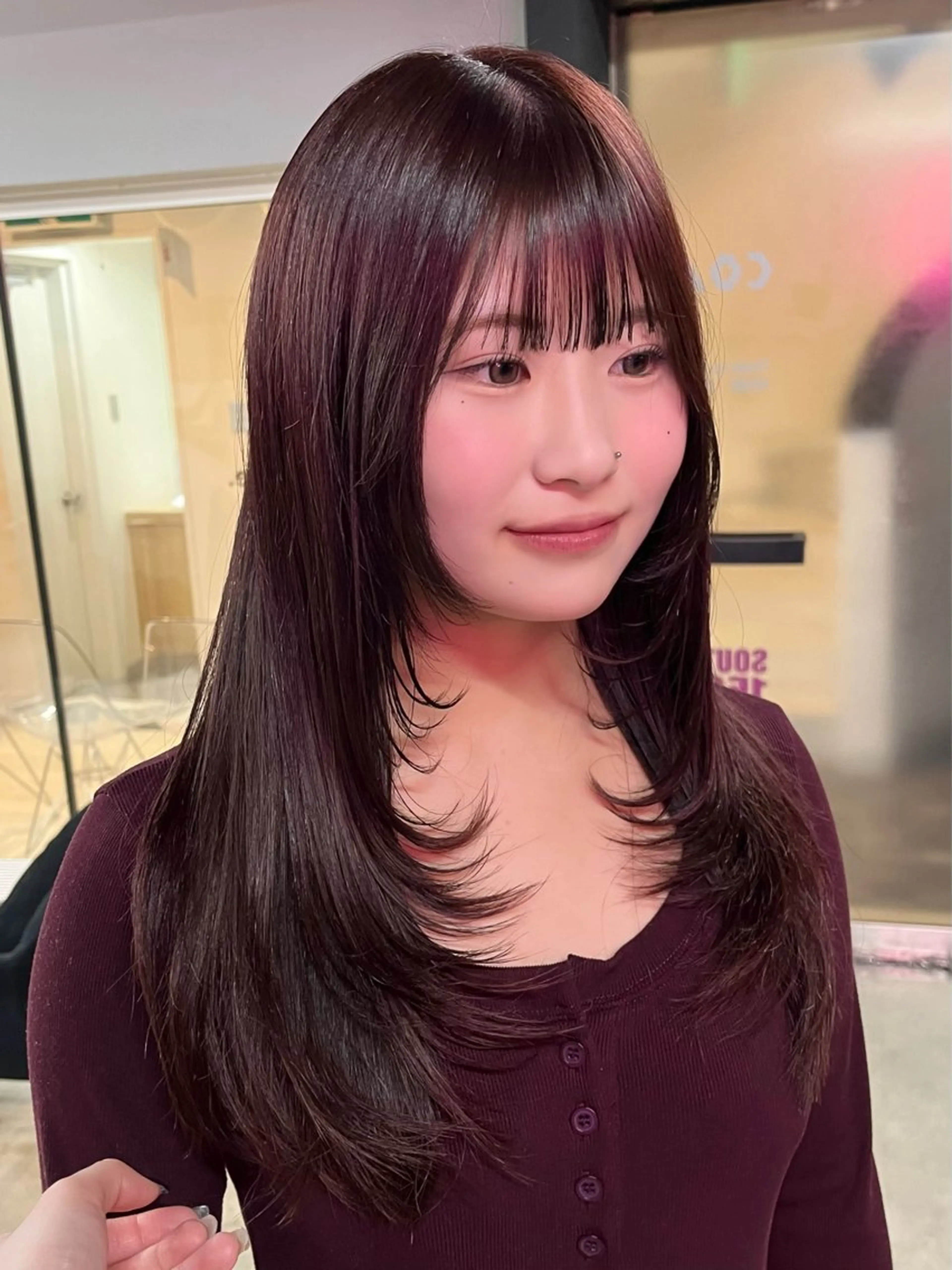 ロング レイヤーカット col sapporo所属・あざと可愛い💓 盛れる顔まわり/uiのヘアスタイル