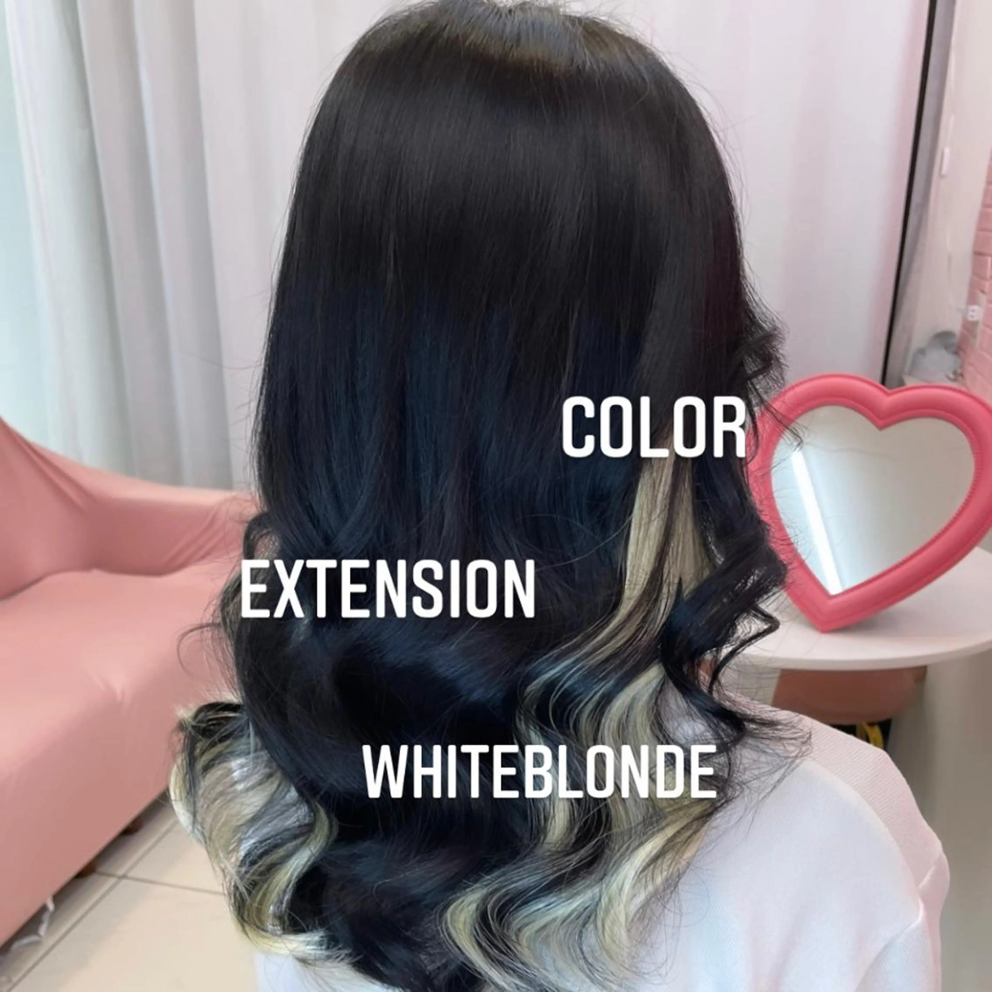 ミディアム カラー エクステ🩵ブリーチ 韓国ヘア🩵KAEのヘアスタイル