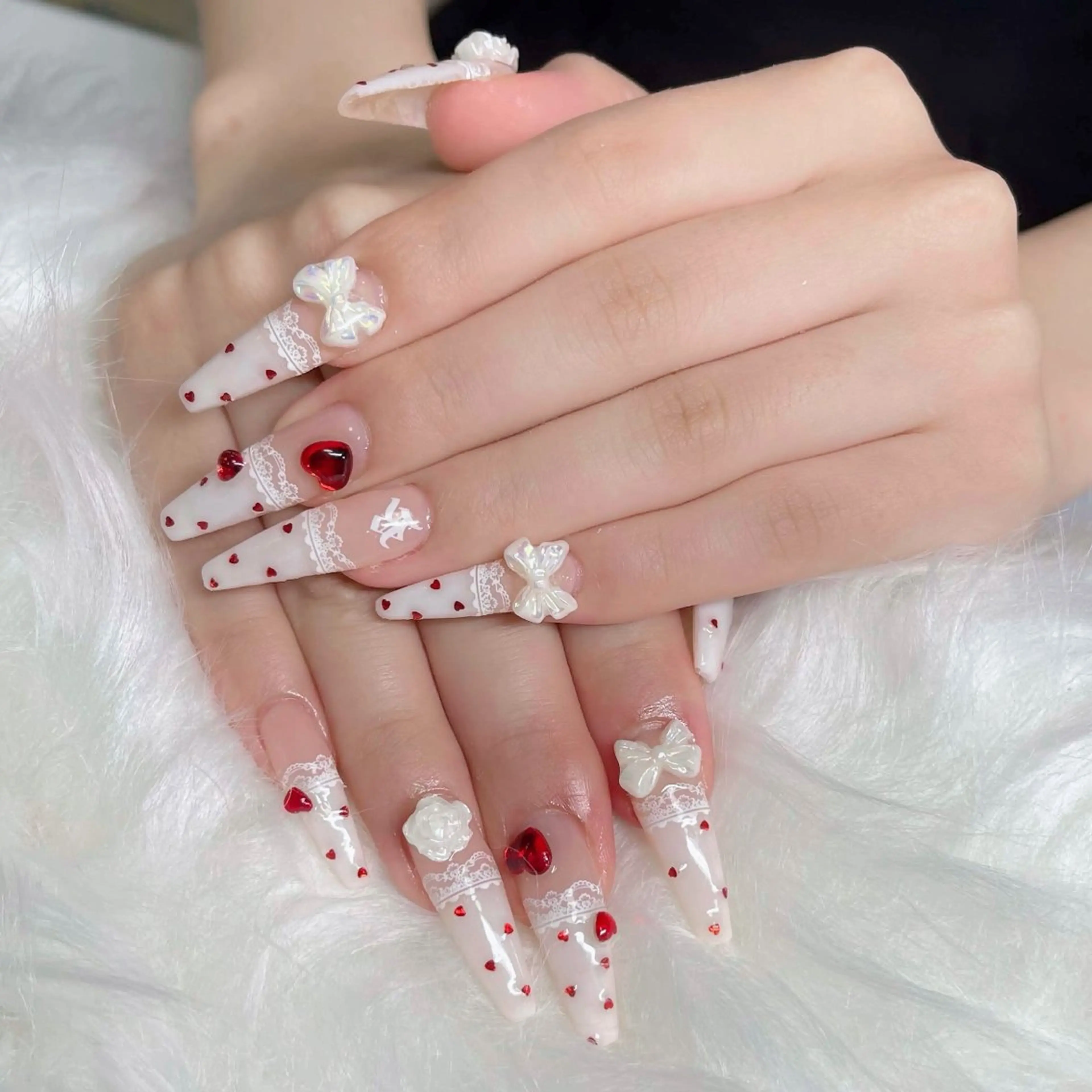 ネイル フットネイル フレンチネイル グラデーション 韓国ネイル ロングネイル ハンドネイル Hani Nail Salonのネイルデザイン