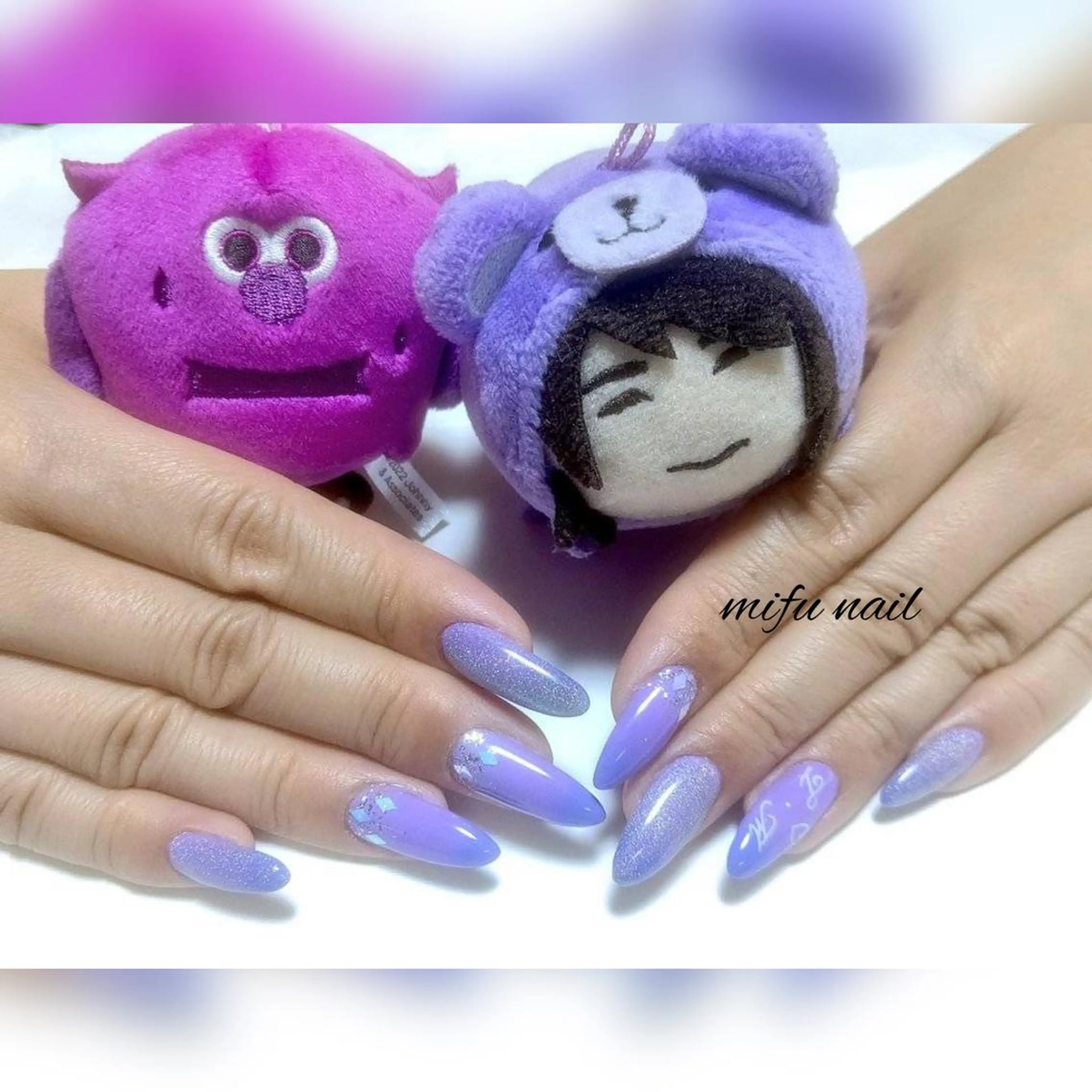 ロング ネイル フレンチネイル グラデーション 水色 マグネットネイル マットネイル ハンドネイル ハンドケア 大田 美笛香のネイルデザイン