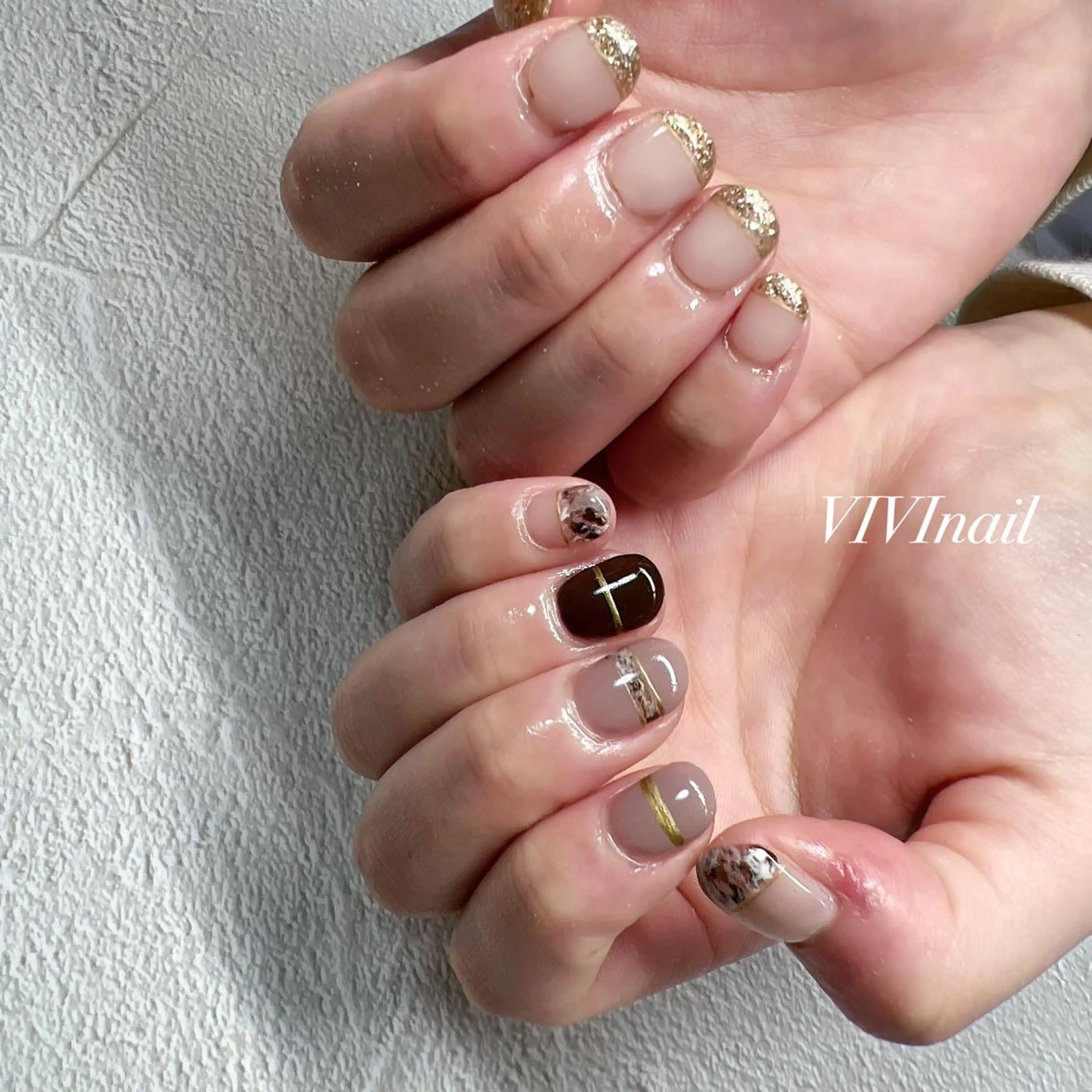 ネイル ショートネイル ハンドネイル vivi nailのネイルデザイン