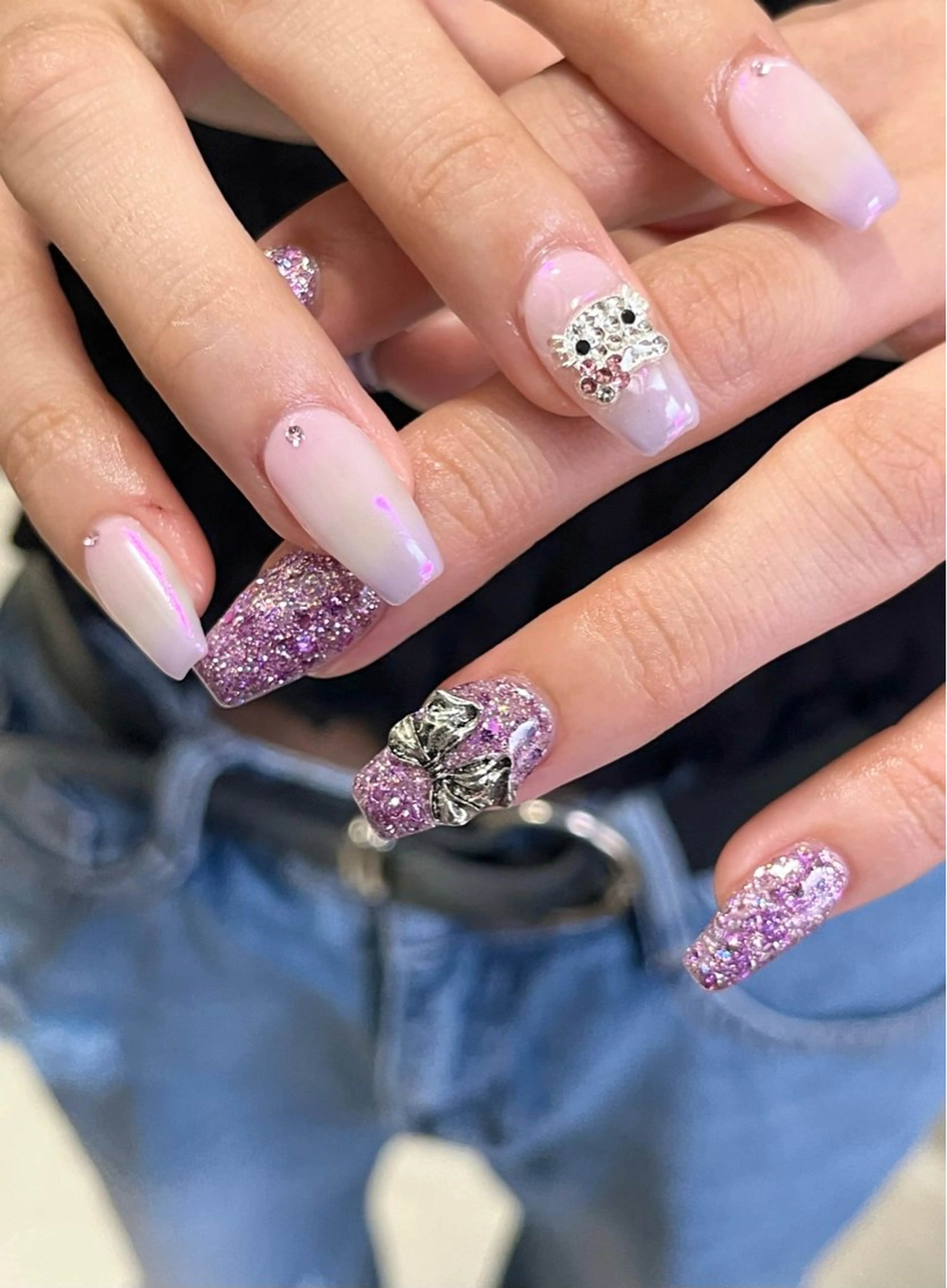 ネイル リボン ハンドネイル Basic町田本店 Suzunaのネイルデザイン