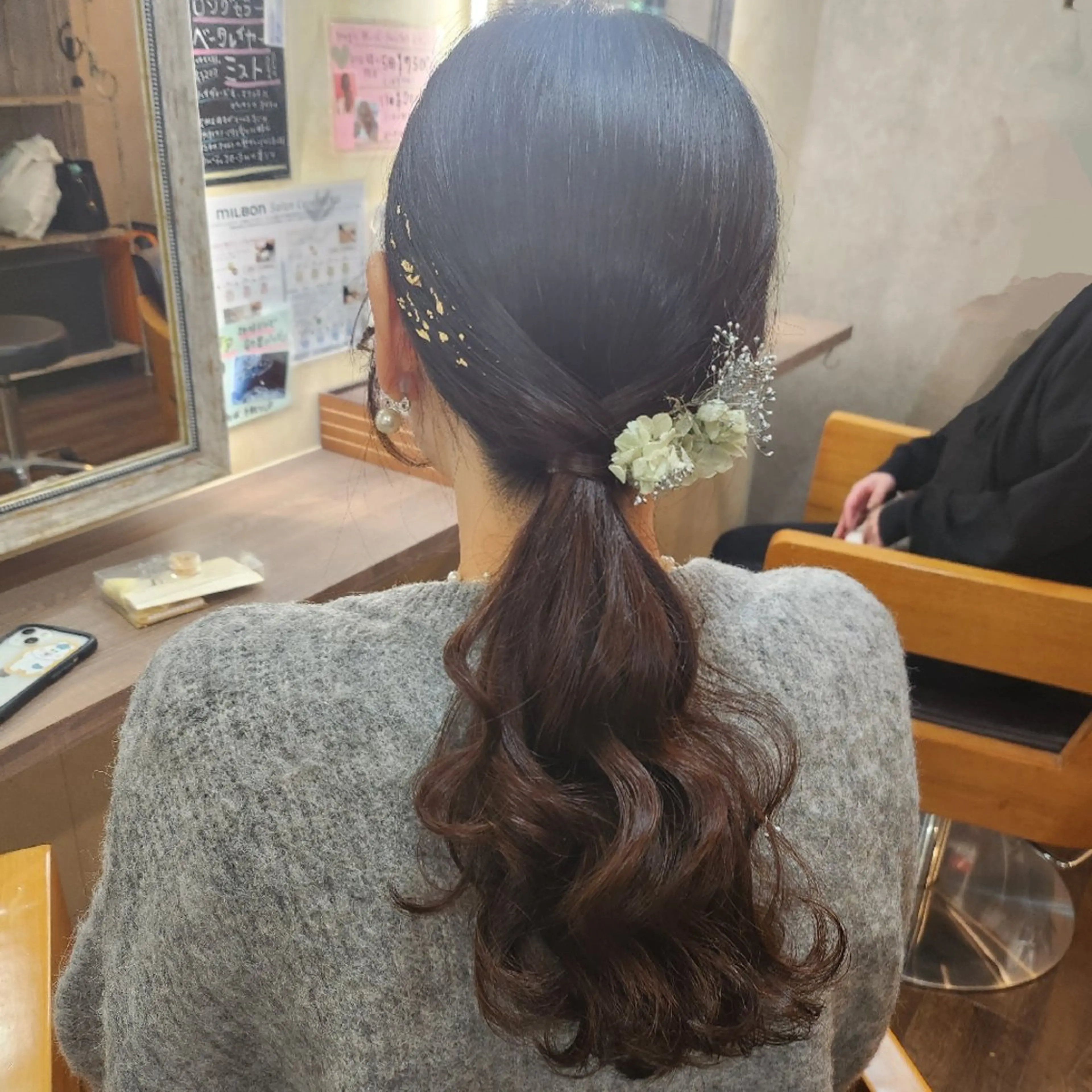 セミロング ヘアアレンジ ヘアセット 田井中 悠紀のヘアスタイル