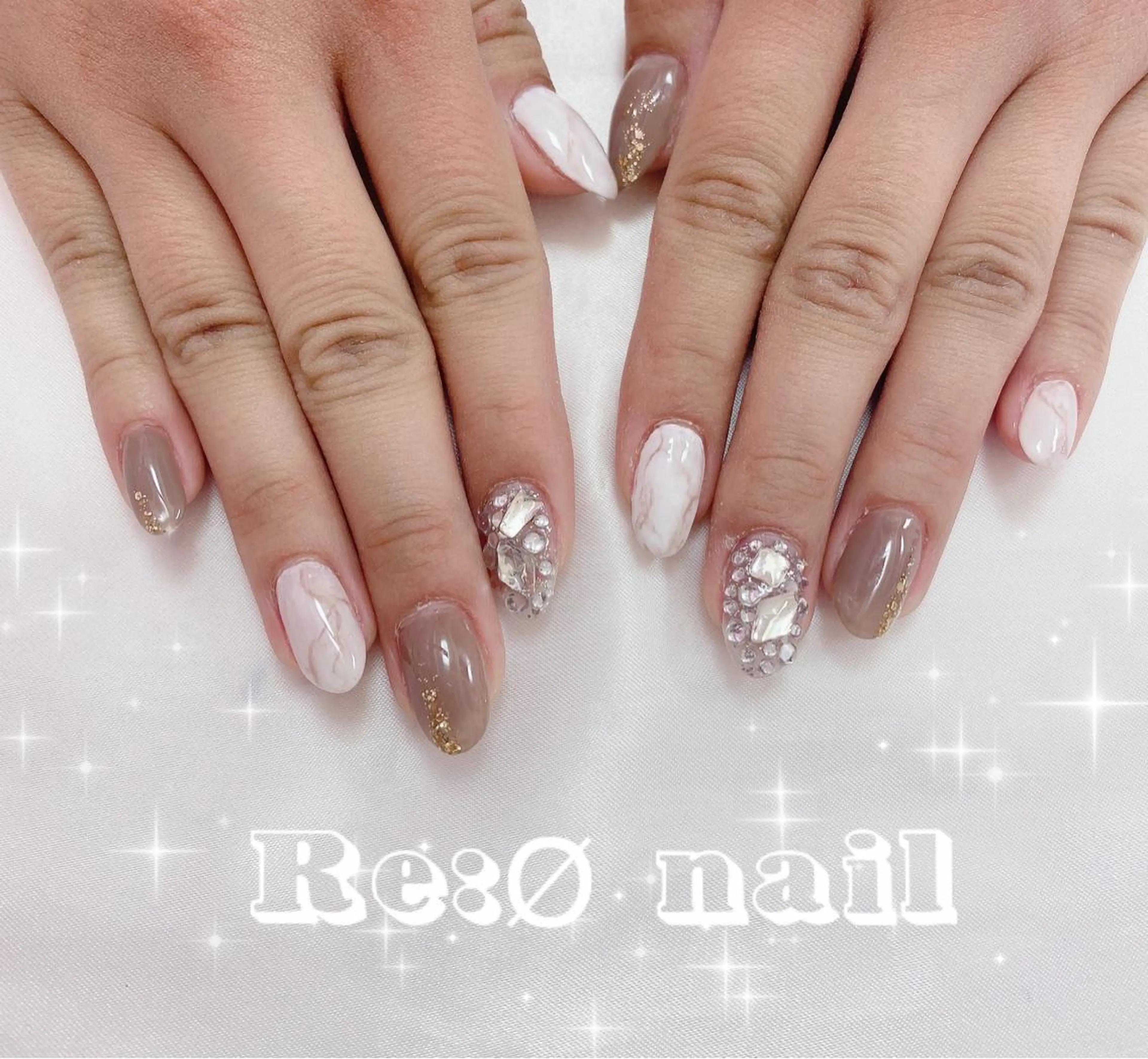 ネイル 大理石ネイル(マーブル) ハンドネイル Re:Ø nail 🩵TSUJIのネイルデザイン
