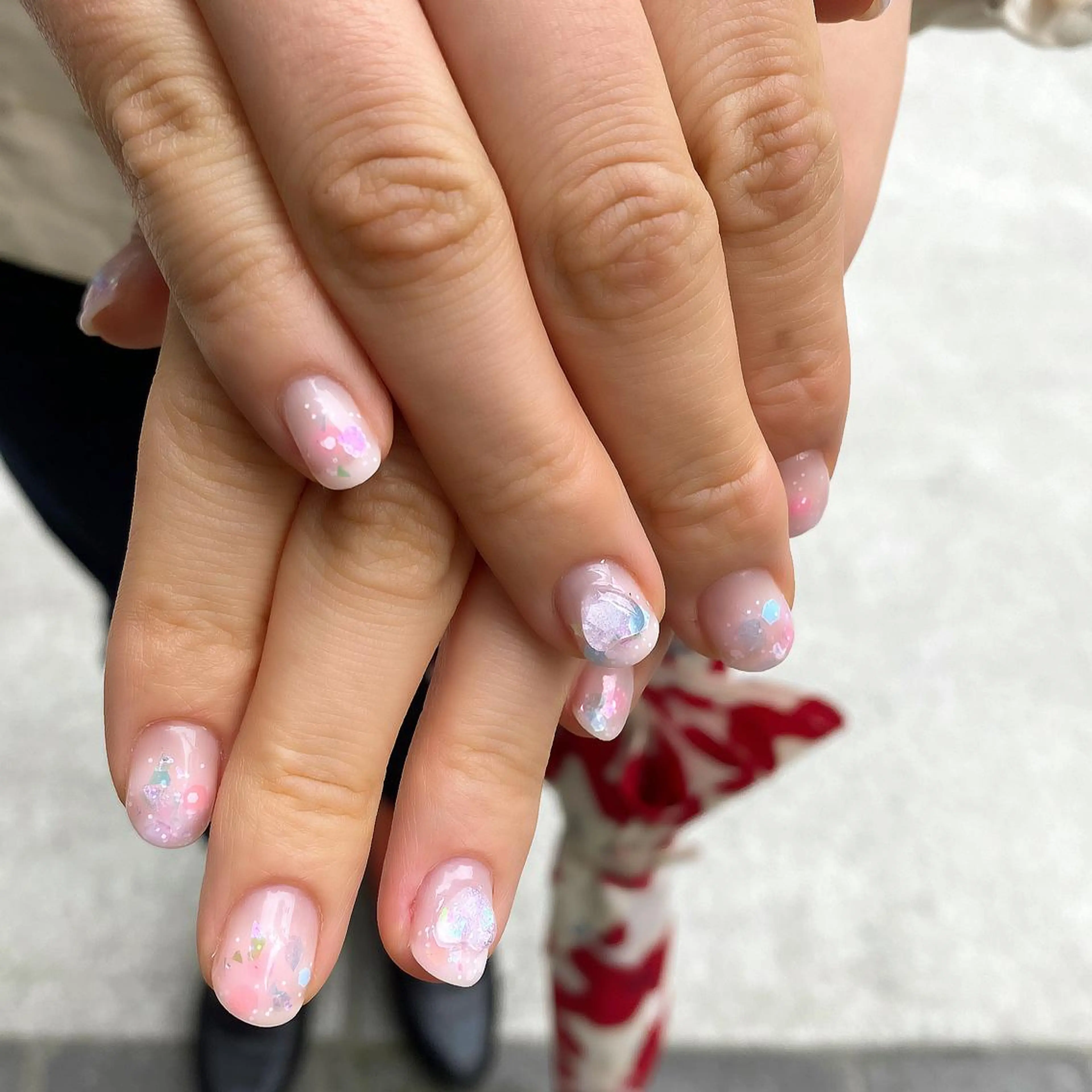 ネイル ハート ラメ(グリッター) ワンカラーネイル studio tam 髙橋彩夏のネイルデザイン