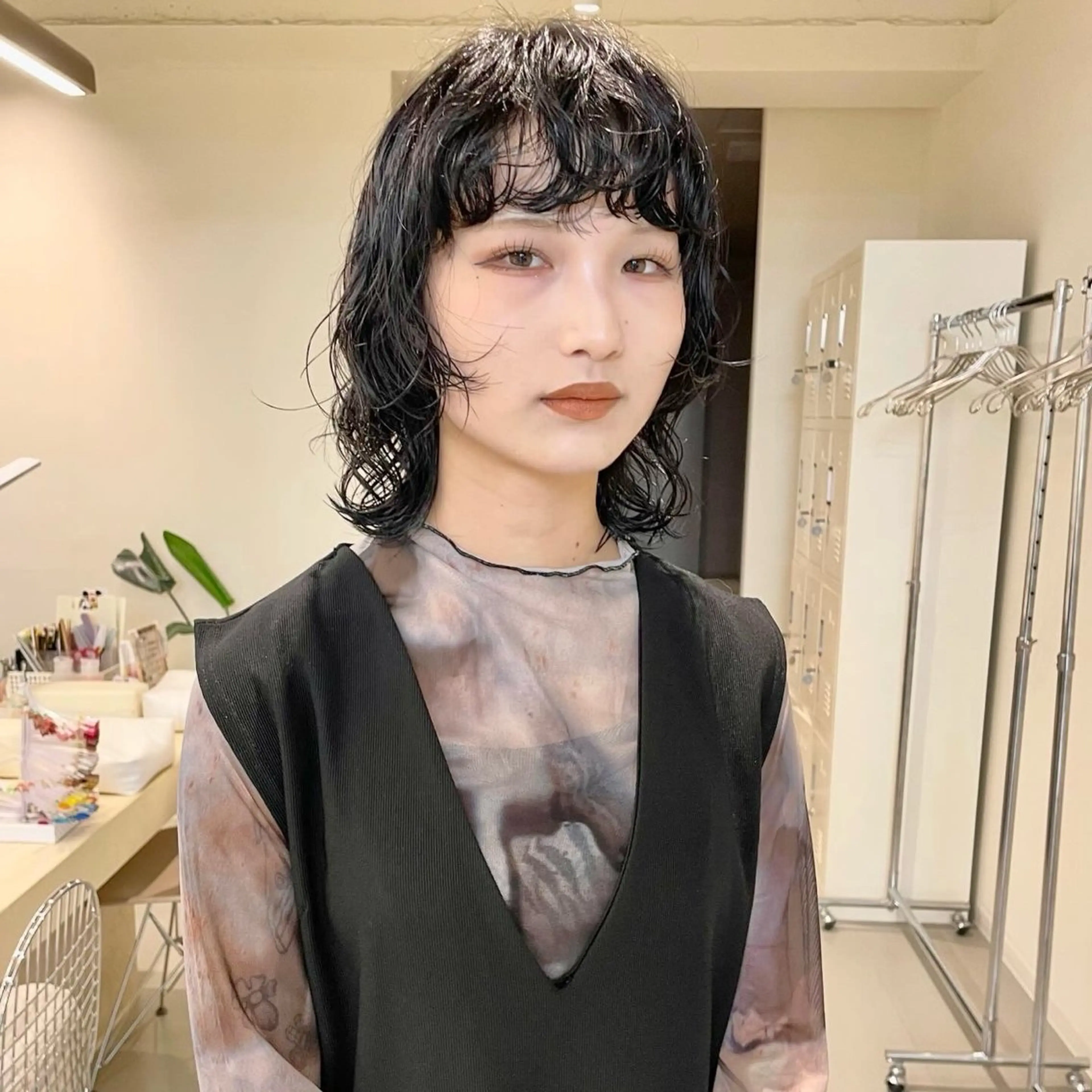 ミディアム パーマ ショート・ボブ ・ウルフ✂︎IMAIのヘアスタイル