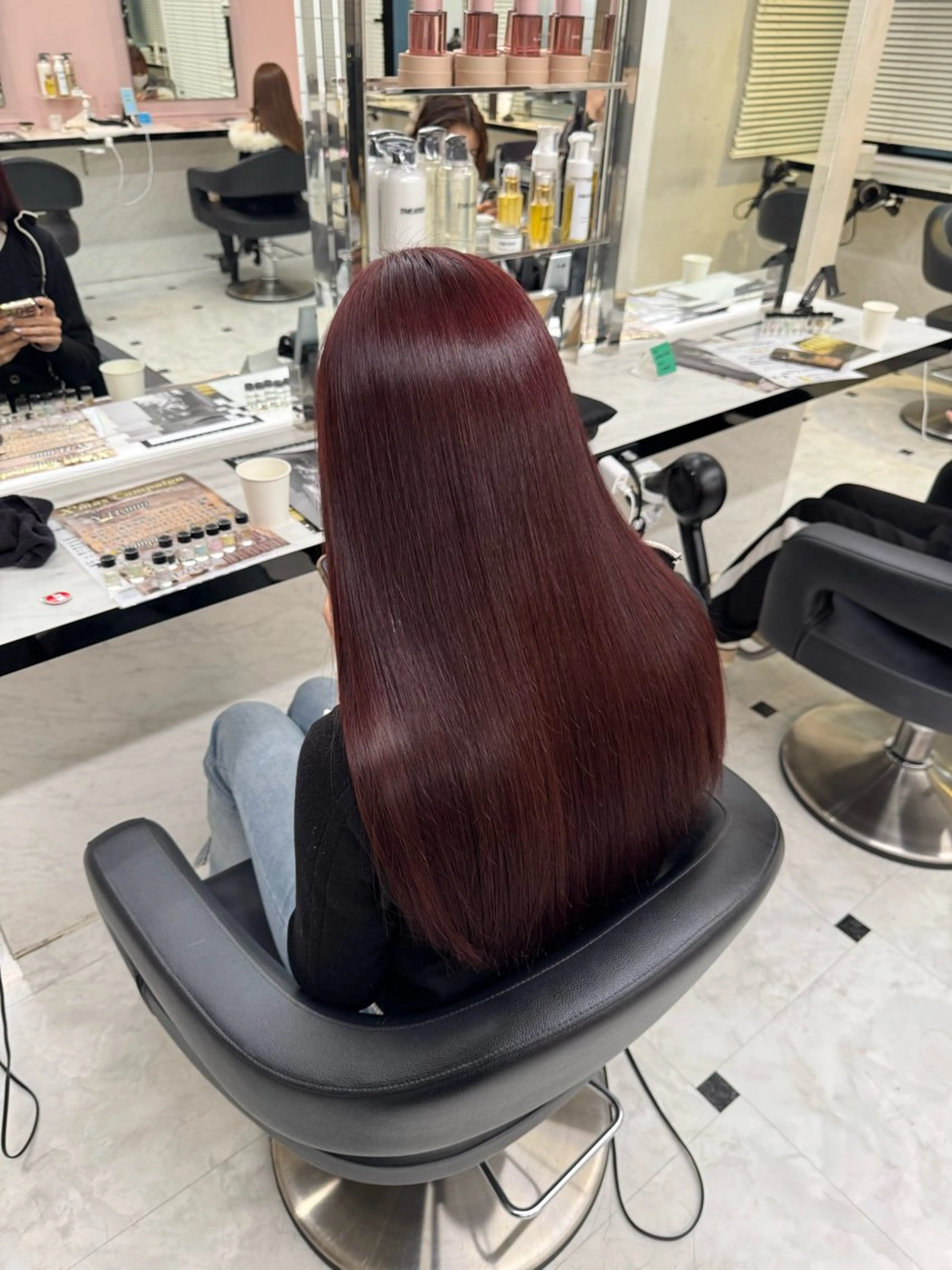 ロング ヘアカラー トリートメント ヘッドスパ ヘアセット ♥️韓国/ガーリー 暖色misa♥️のヘアスタイル