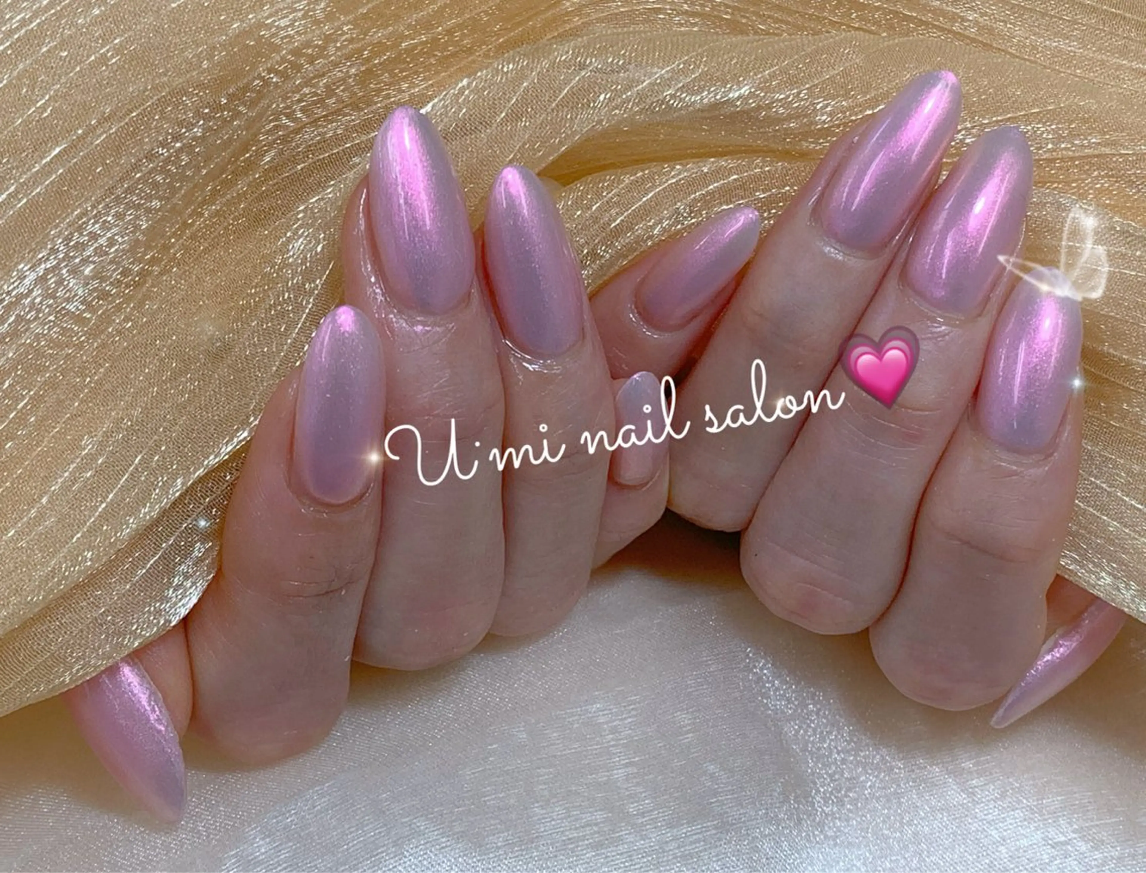 ネイル ミラーネイル ワンカラーネイル ハンドネイル U·Mi nail salon所属・U·Mi 上野御徒町容のネイルデザイン