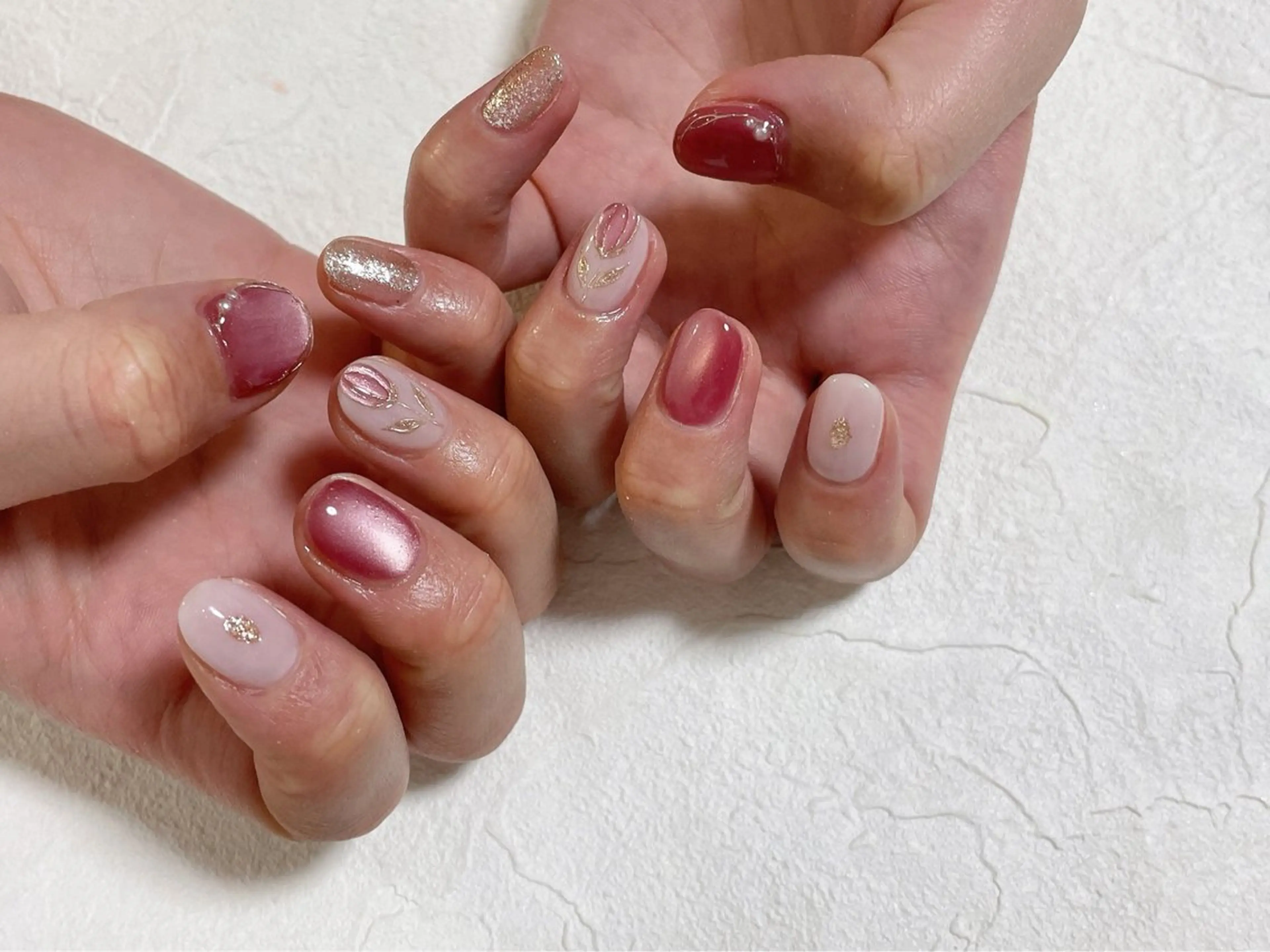 ネイル オーロラネイル フットネイル フレンチネイル ジェルネイル 韓国ネイル Mogu nail 二子玉川のネイルデザイン