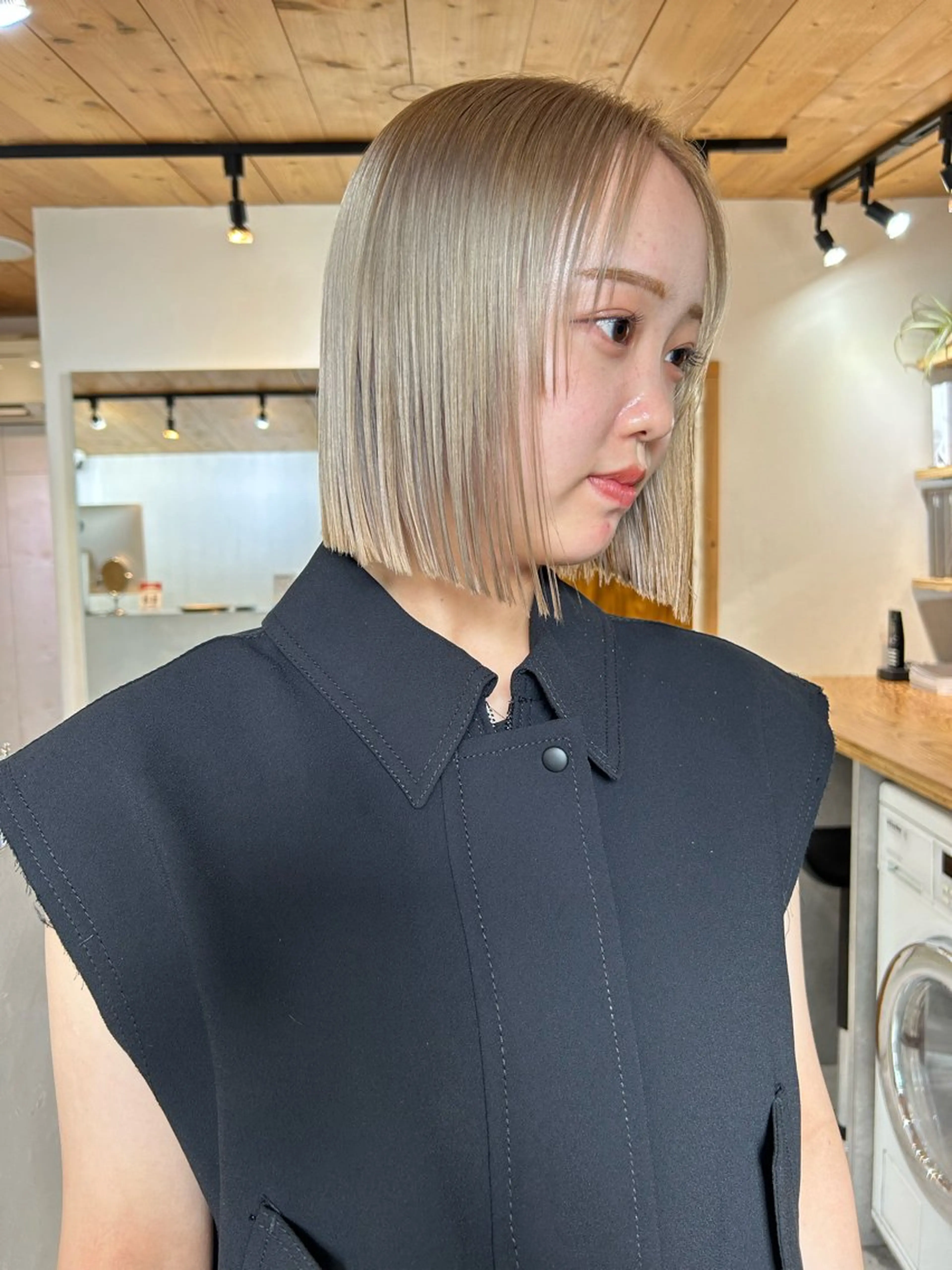 ミディアム カラー メンズ ブロンド ボブ カット ヘアカラー トリートメント 🧸艶々韓国ヘア 🧁mizunaのヘアスタイル