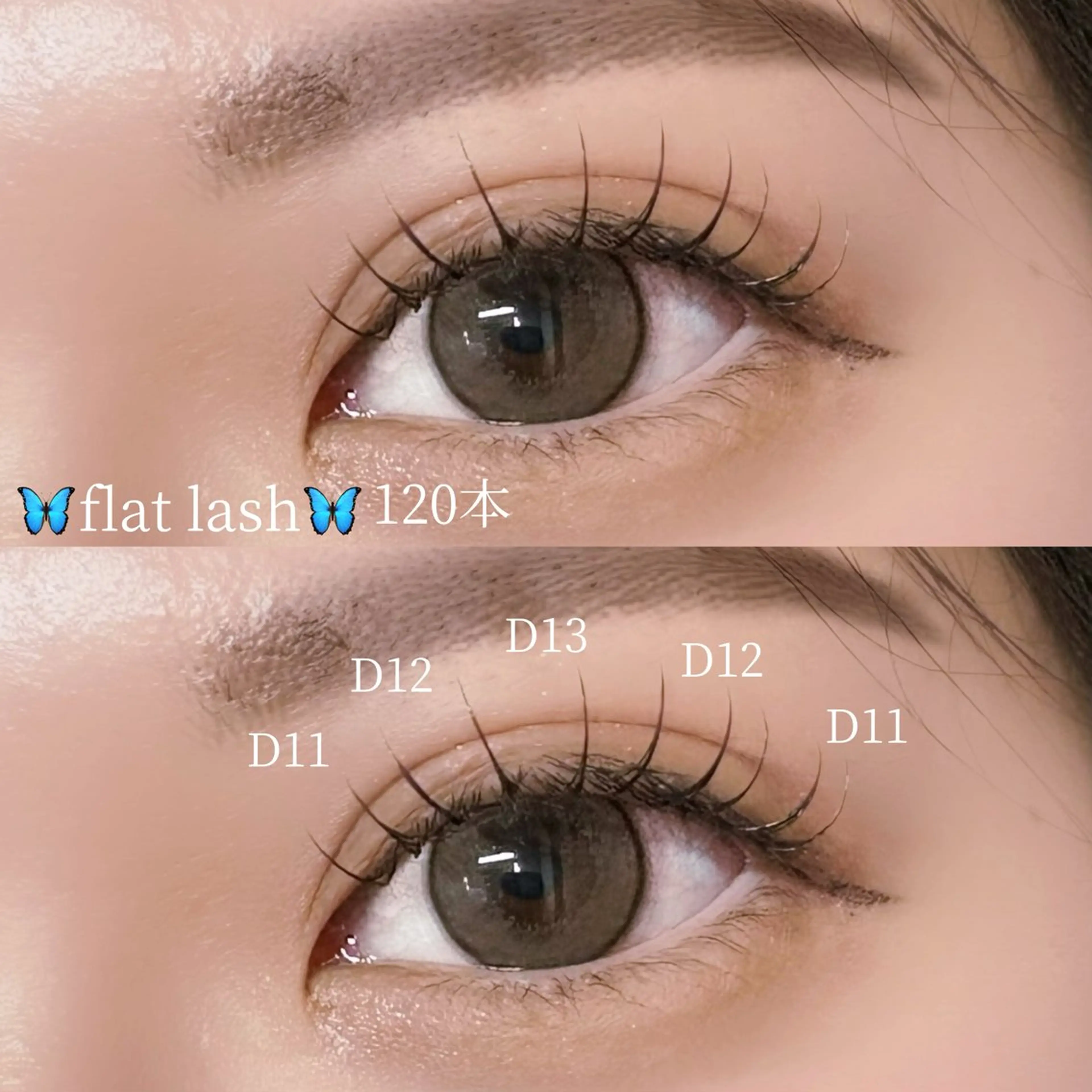 【マツエク】🦋フラットラッシュ120本（オフ込み）🦋➕美容コーティング付き💓束感仕上げ💓の写真
