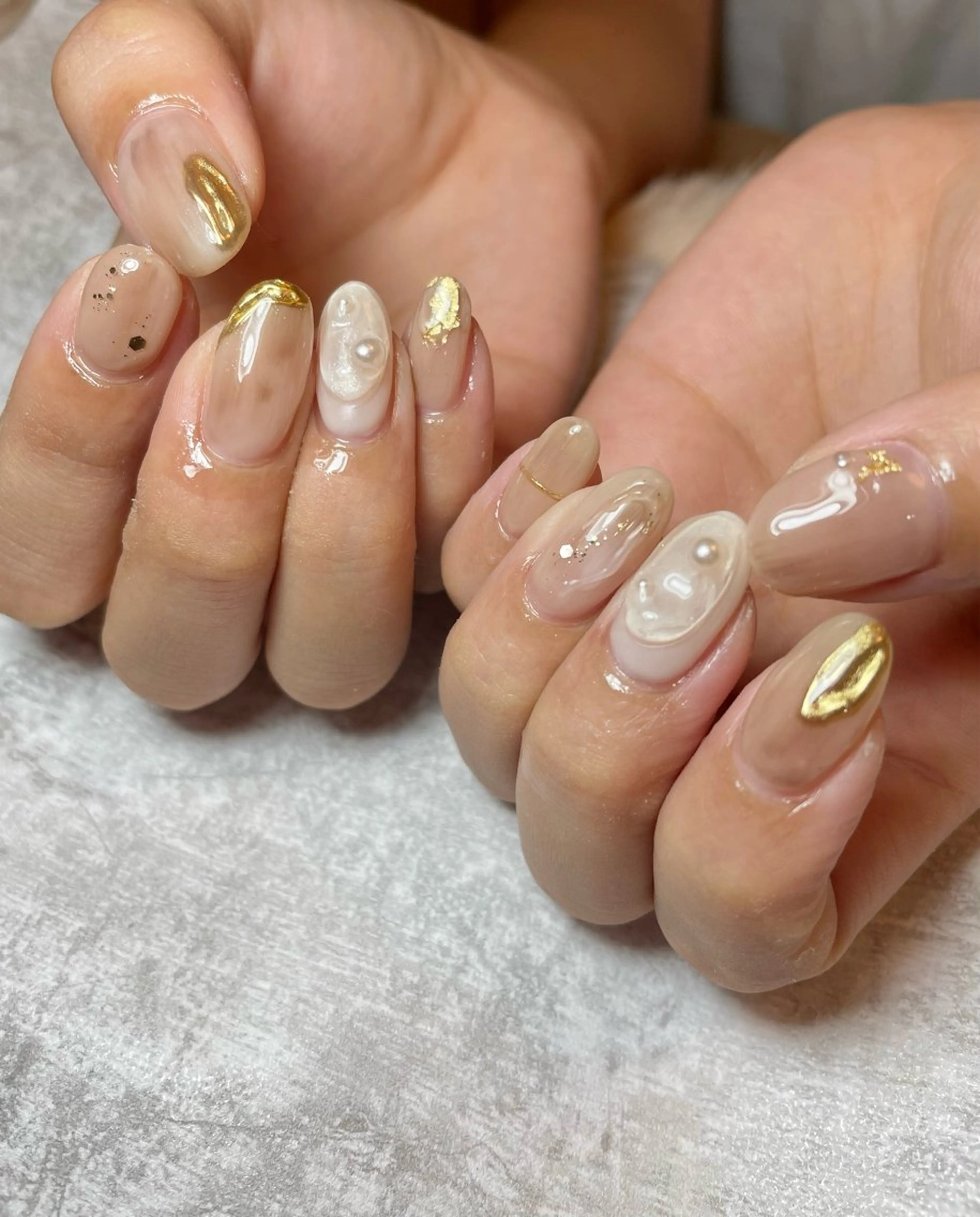 ネイル ミラーネイル 持ち込み ニュアンスネイル BEAUTY GARDEN 【nail salon unseul】所属・nana .のネイルデザイン
