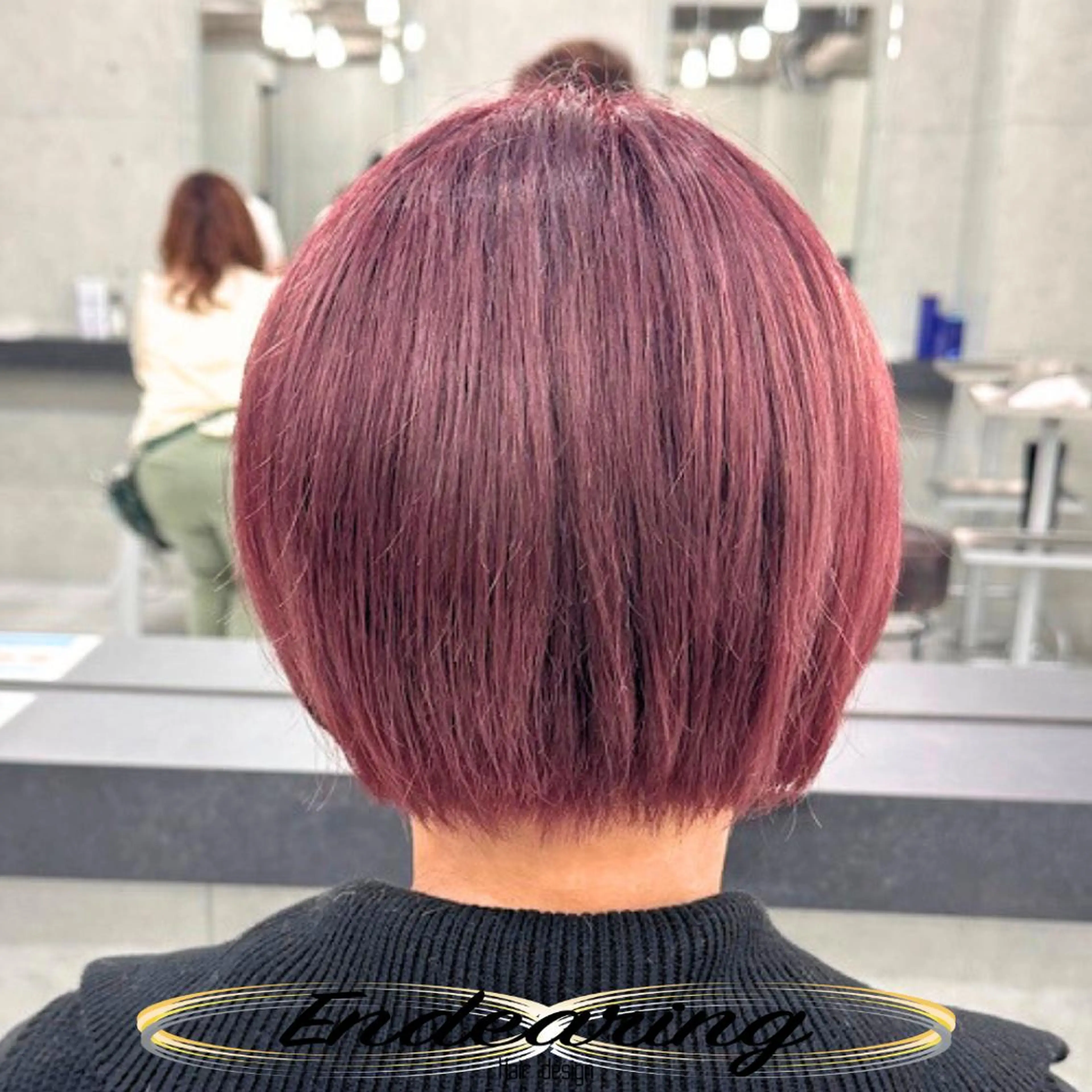 カラー ショートボブ ブリーチ ボルドーカラー 透明感カラー ピンクカラー ヘアカラー Endearing 銀座/YOKOのヘアスタイル