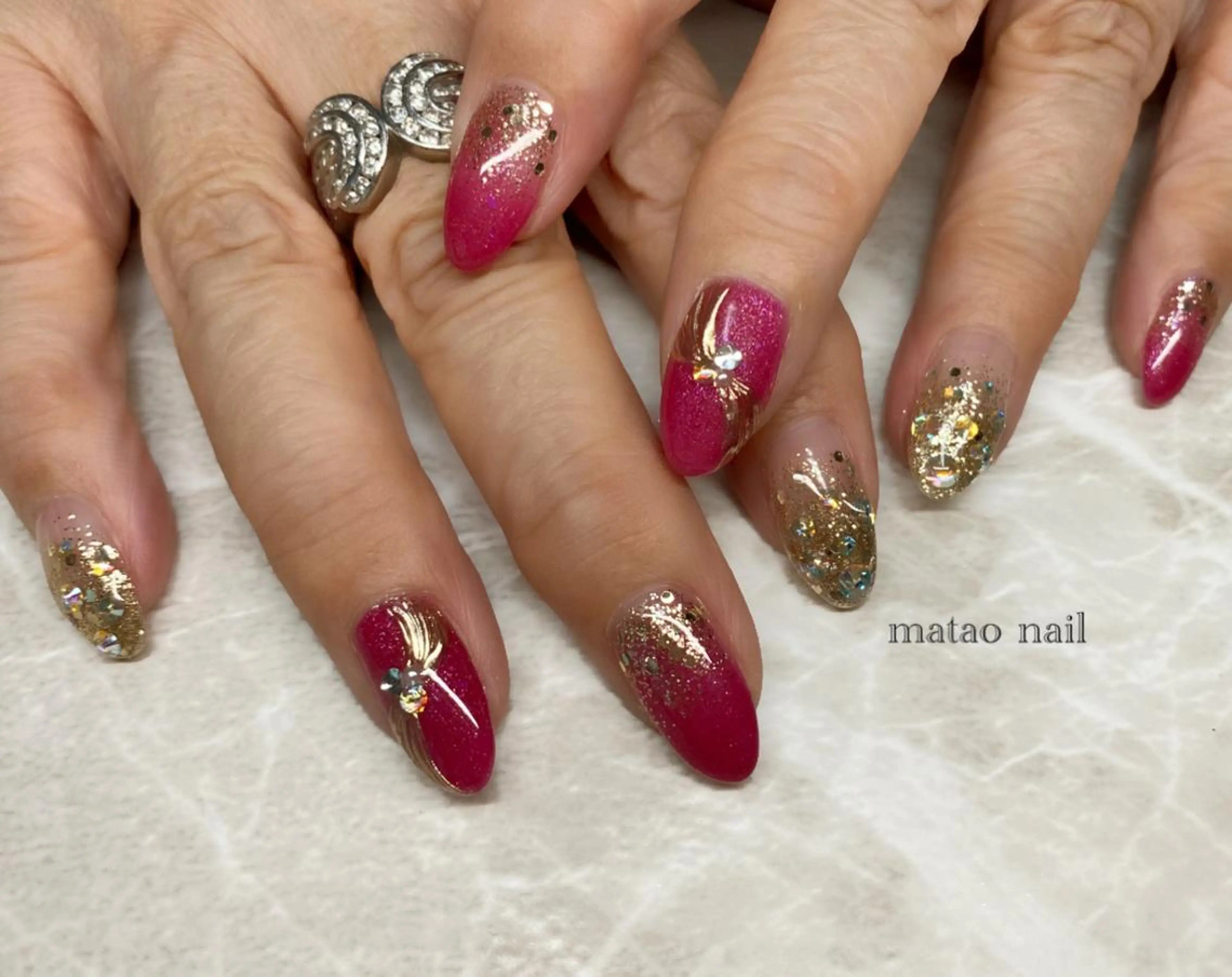ネイル キラキラネイル ハンドネイル フットネイル matao nailのネイルデザイン