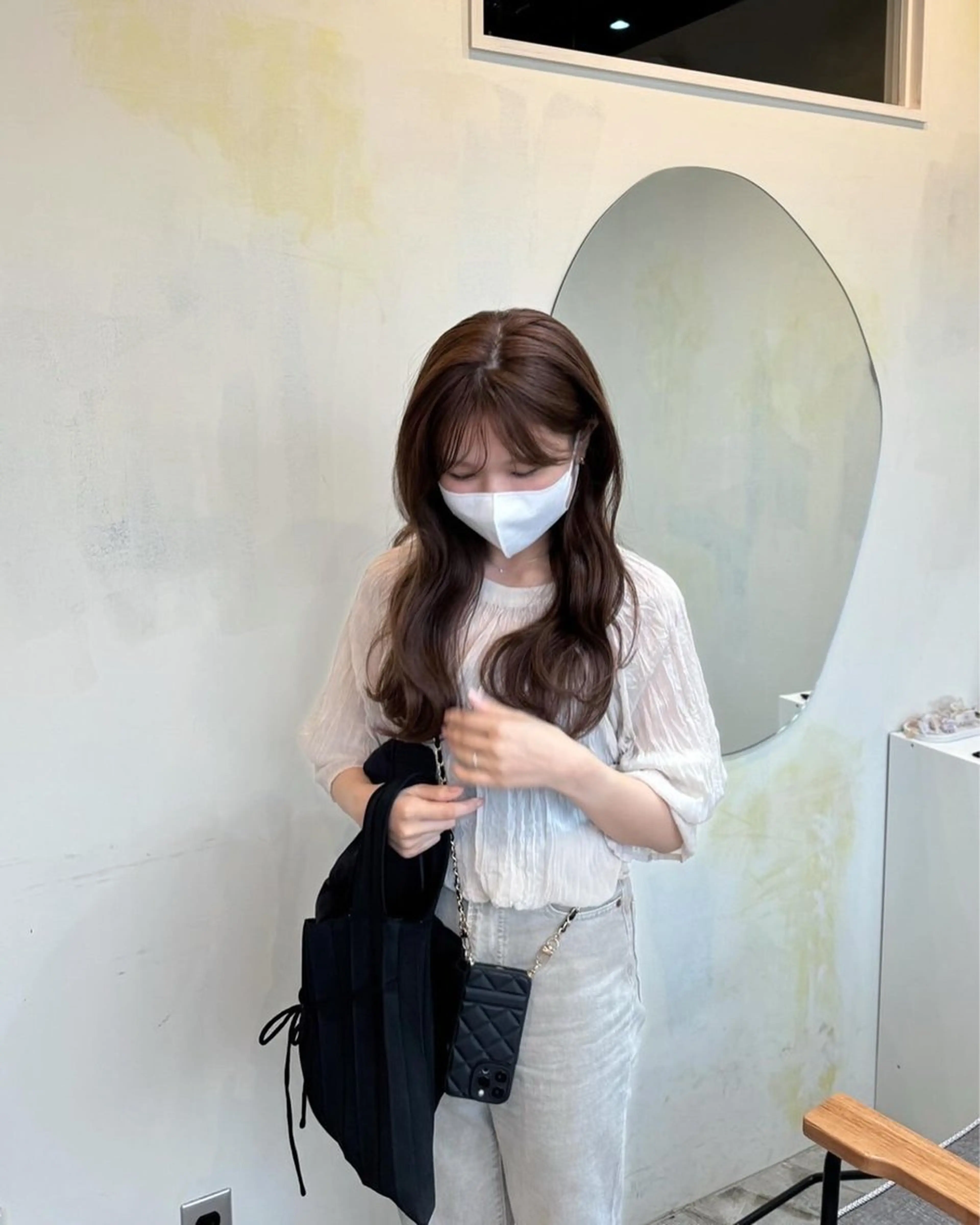 ロング R-5 shonandai所属・🍋透け感カラー🍃 オリーブ🍐Kahoのヘアスタイル