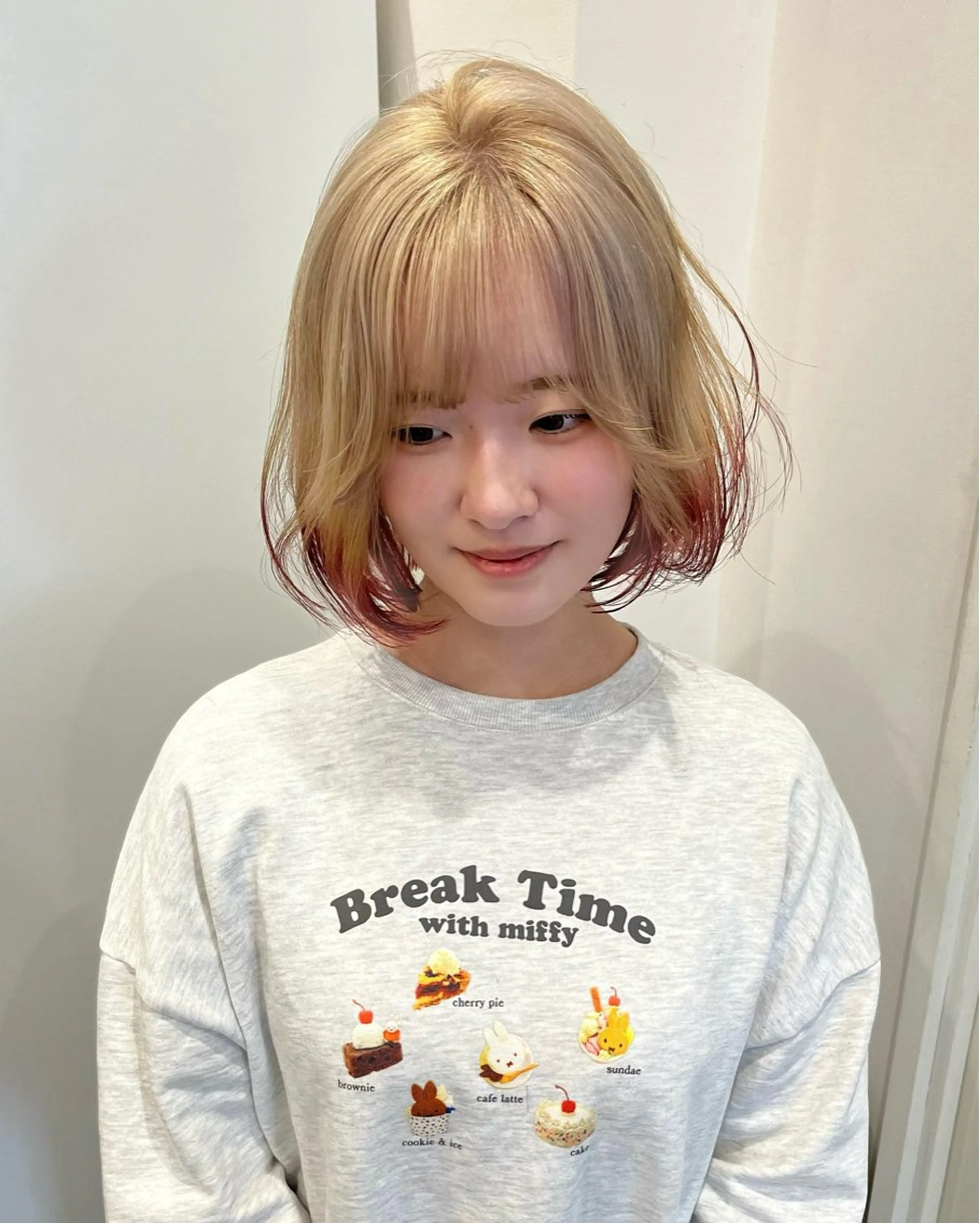 ミディアム カラー カット ヘアカラー トリートメント AMI🎀韓国ヘア keshiki大名のヘアスタイル