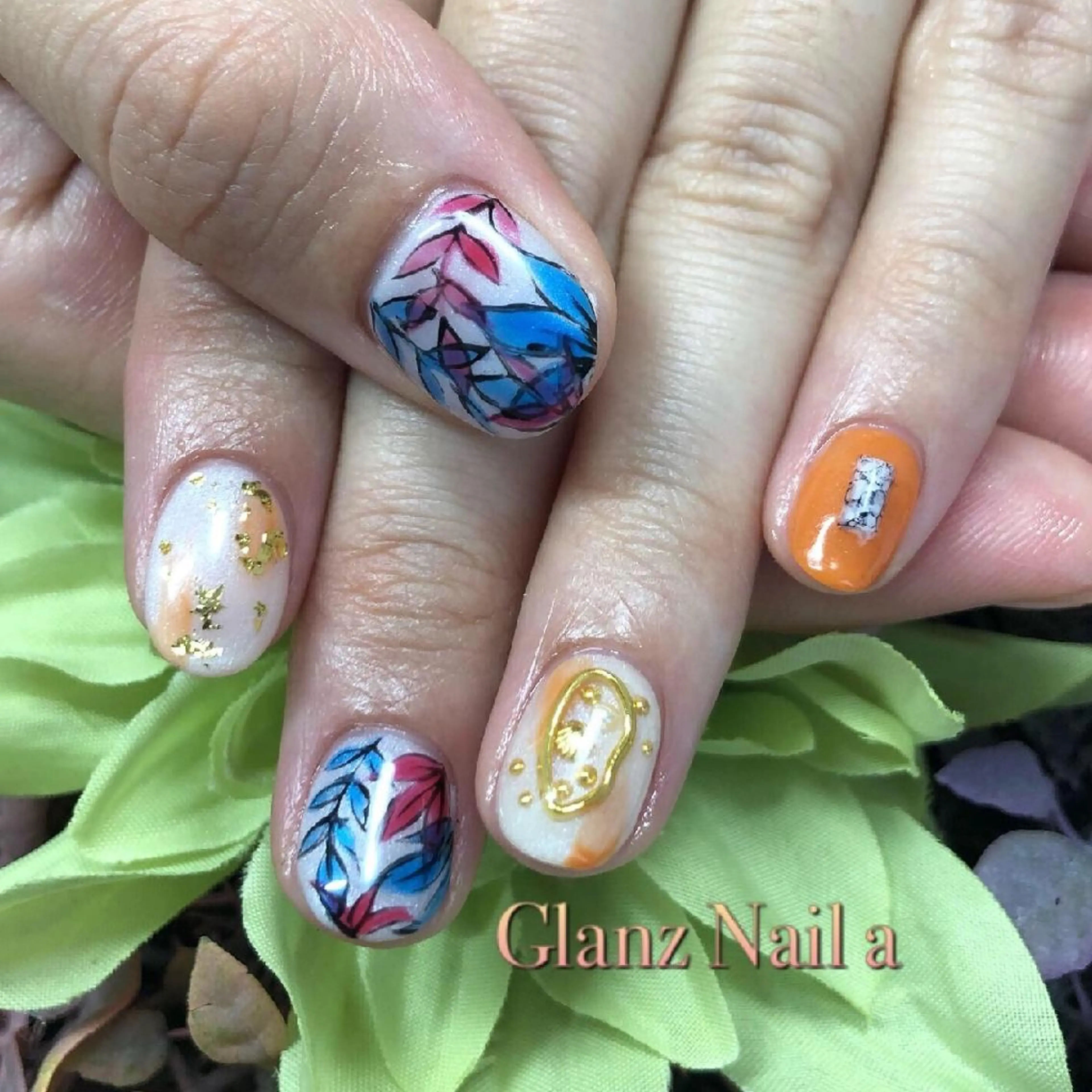 ネイル アートネイル 夏ネイル Glanz  Nail aのネイルデザイン
