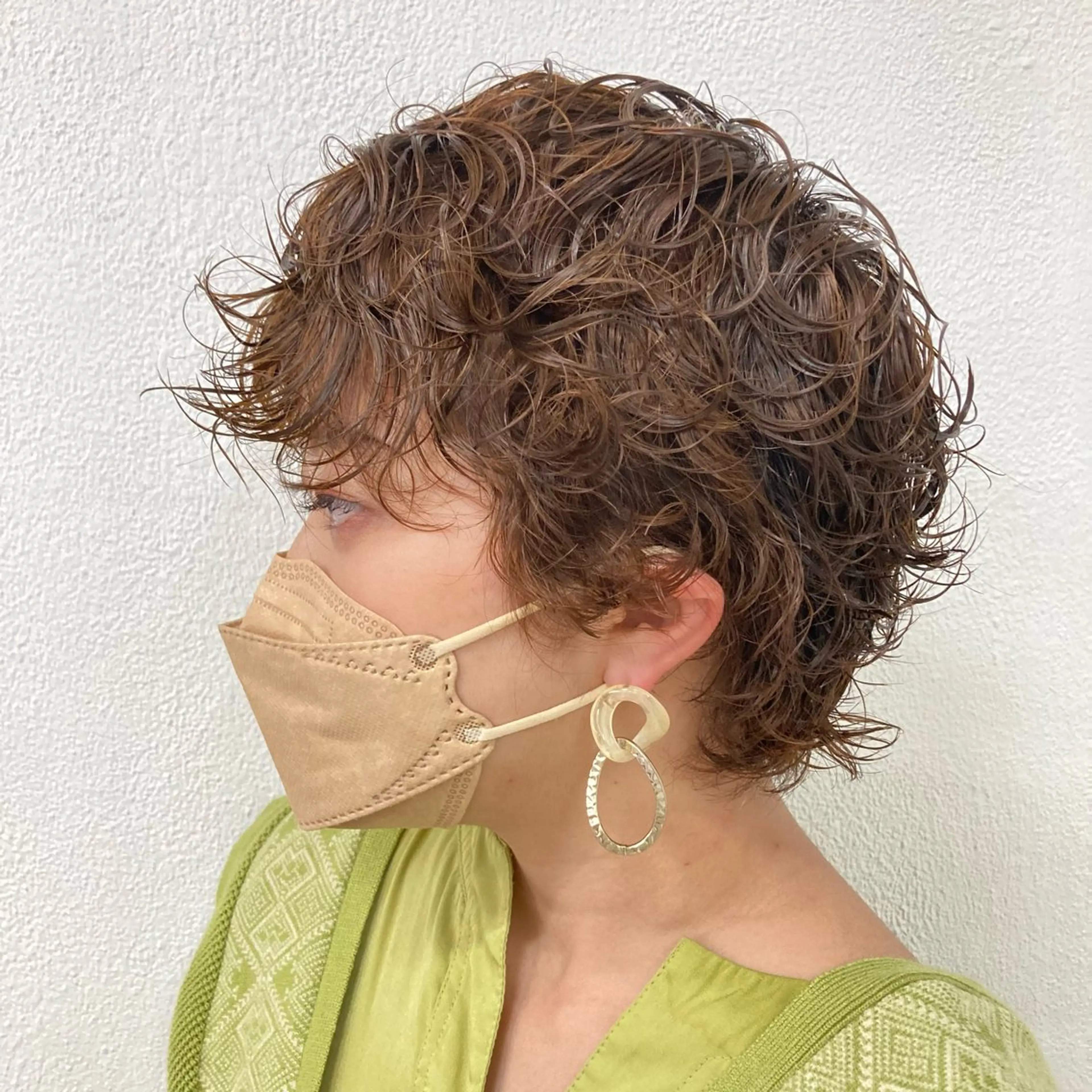 ショート パーマ ウルフレイヤー エクステ/kokiのヘアスタイル