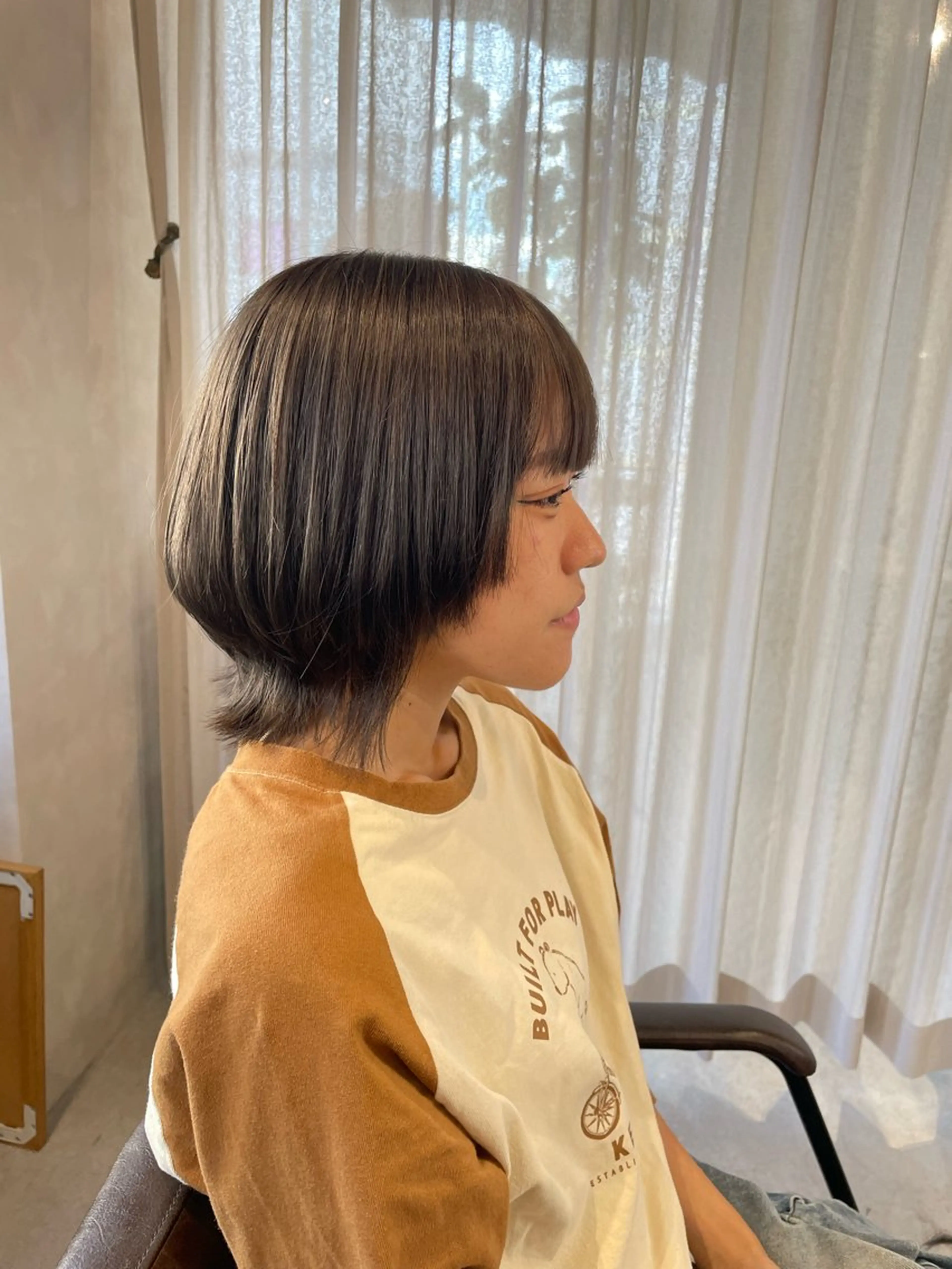 ミディアム カラー ブリーチ 透明感カラー グレージュ 髪質改善 ウルフカット カット ヘアカラー トリートメント イヌマル アユ / Fier umedaのヘアスタイル