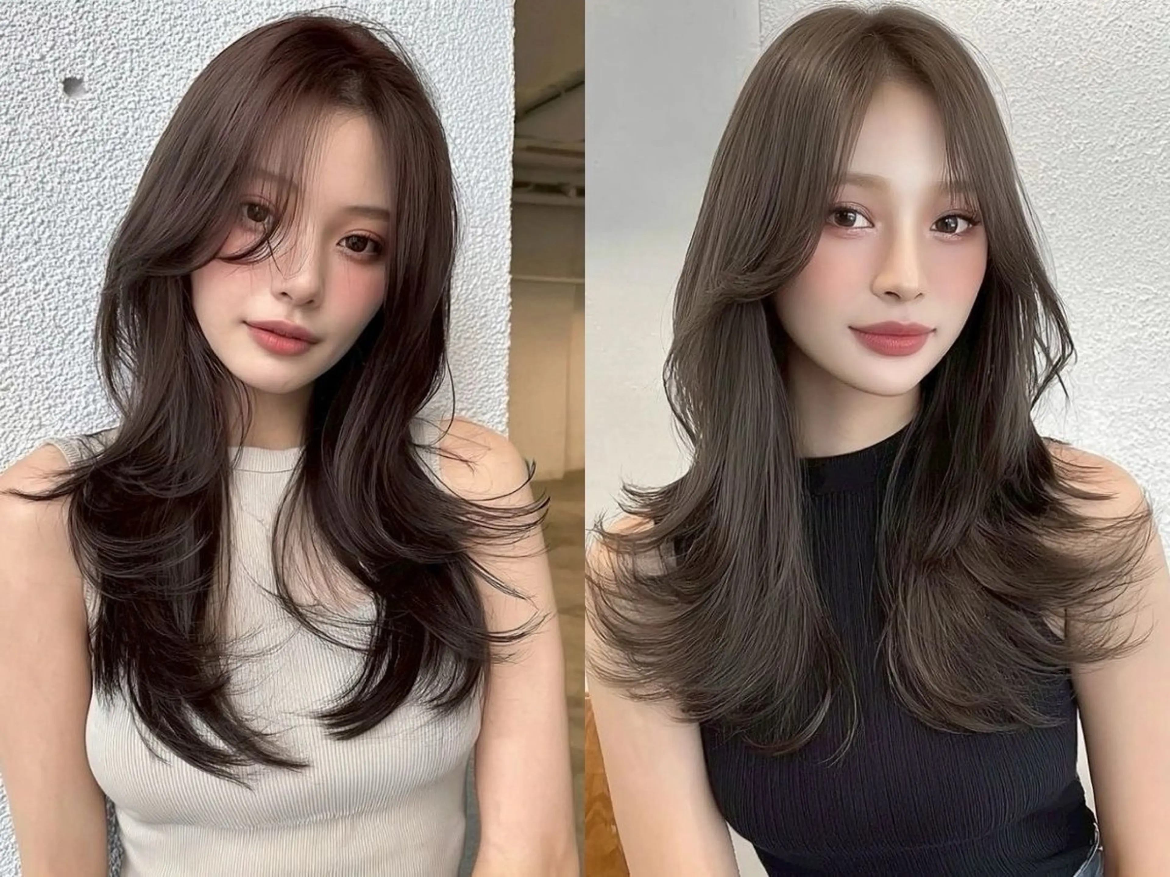 ロング カラー カット ヘアカラー トリートメント 💎透明感/韓国/ レイヤー/泉亮介💎のヘアスタイル