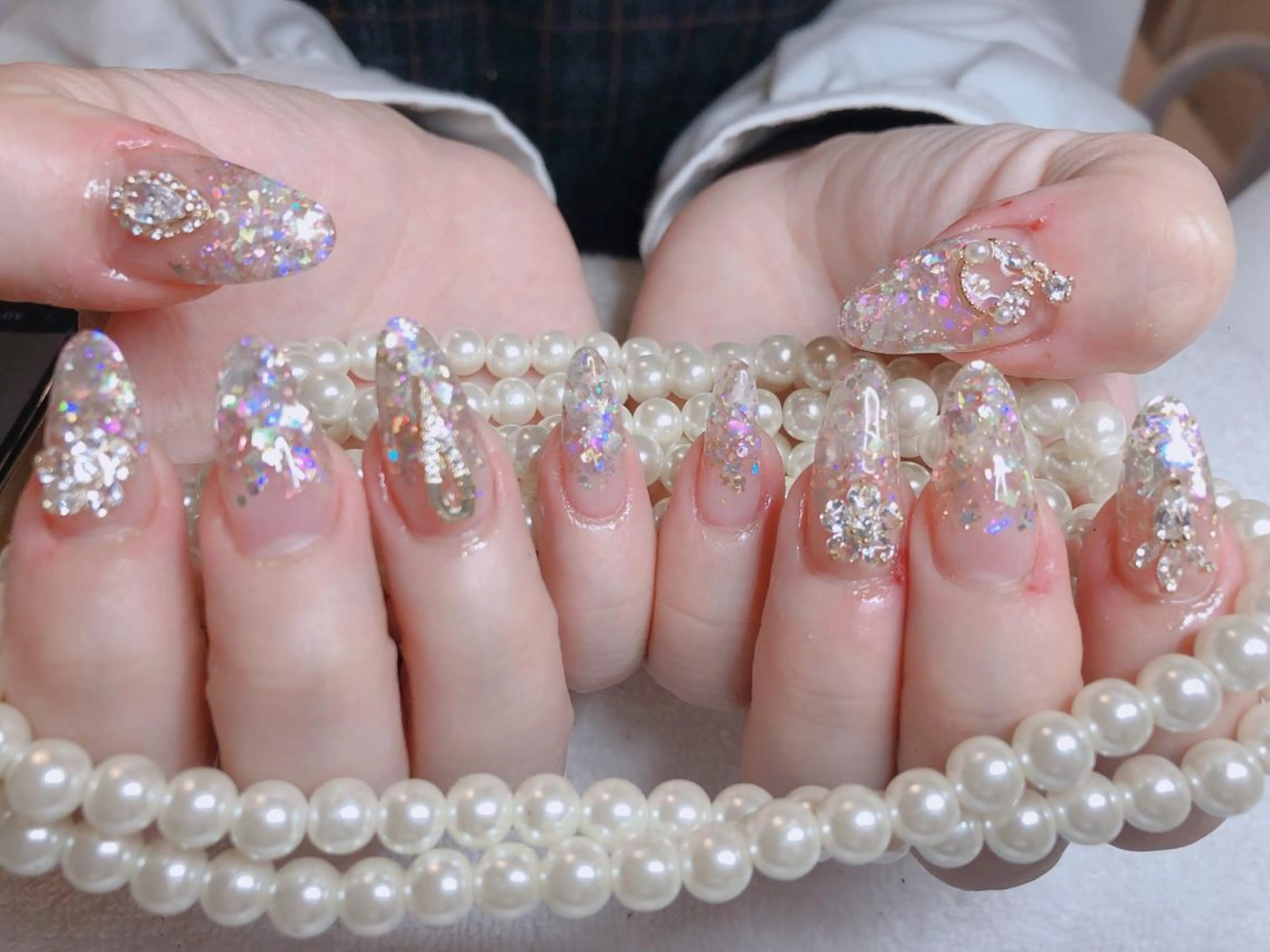 ロング ネイル ハンドネイル 長さ出し専門 nynaのネイルデザイン