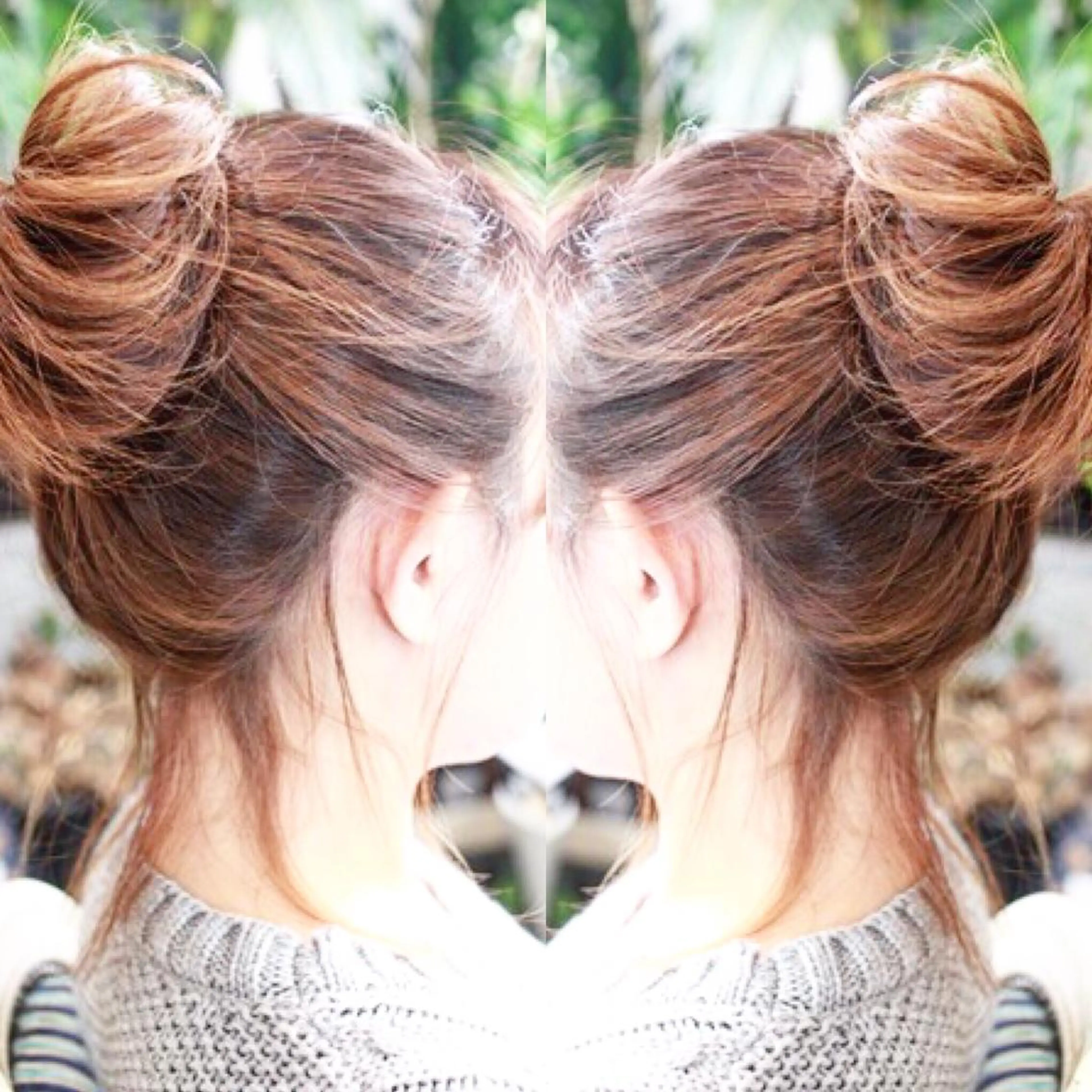 セミロング カラー ヘアアレンジ お団子ヘア メッシュ Mariana/ 鶴原-ハイライトのヘアスタイル