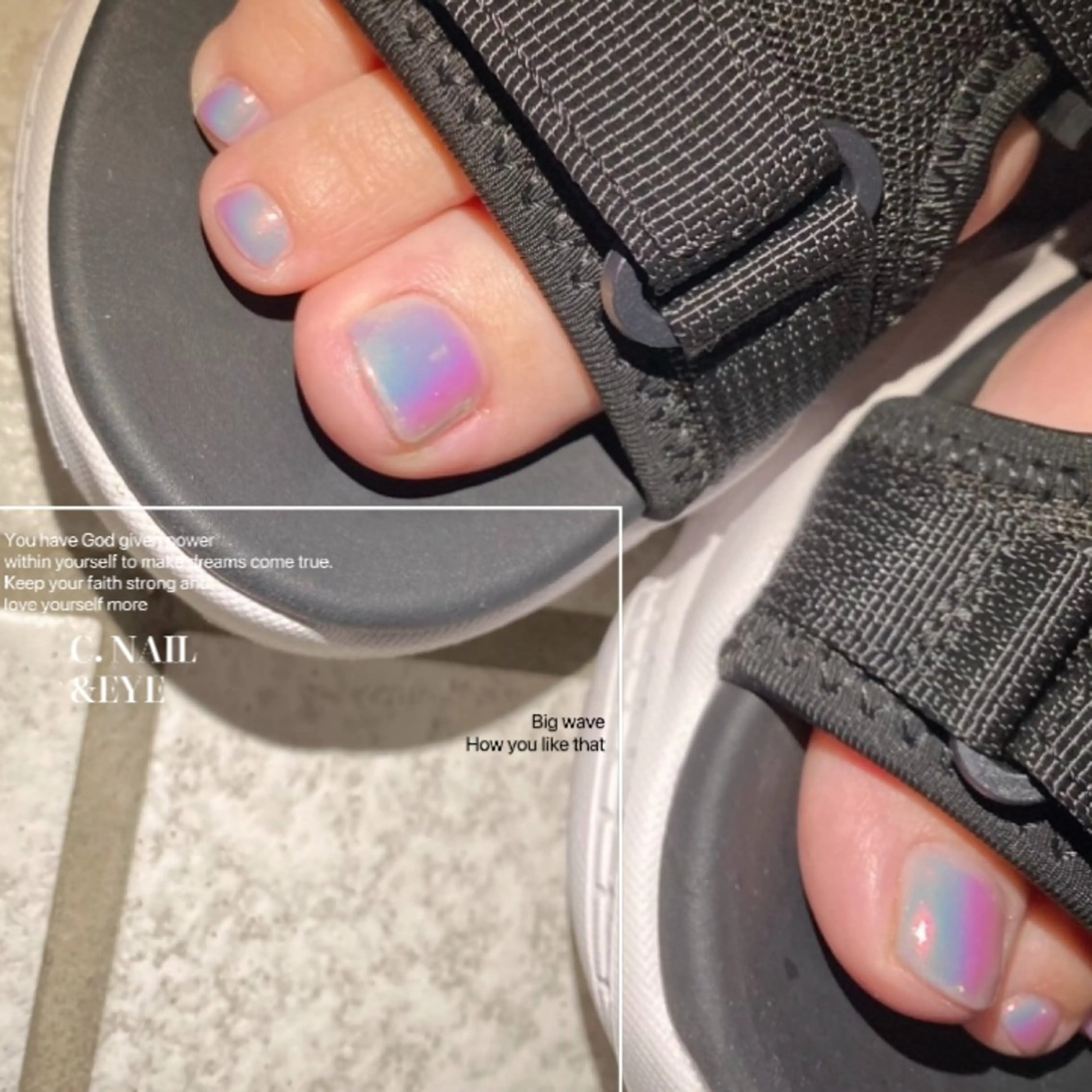 ネイル フラッシュネイル フットネイル 氷ネイル・うるうるネイル マグネットネイル ミラーネイル フットネイル C.Nail &Eye筑紫駅のネイルデザイン