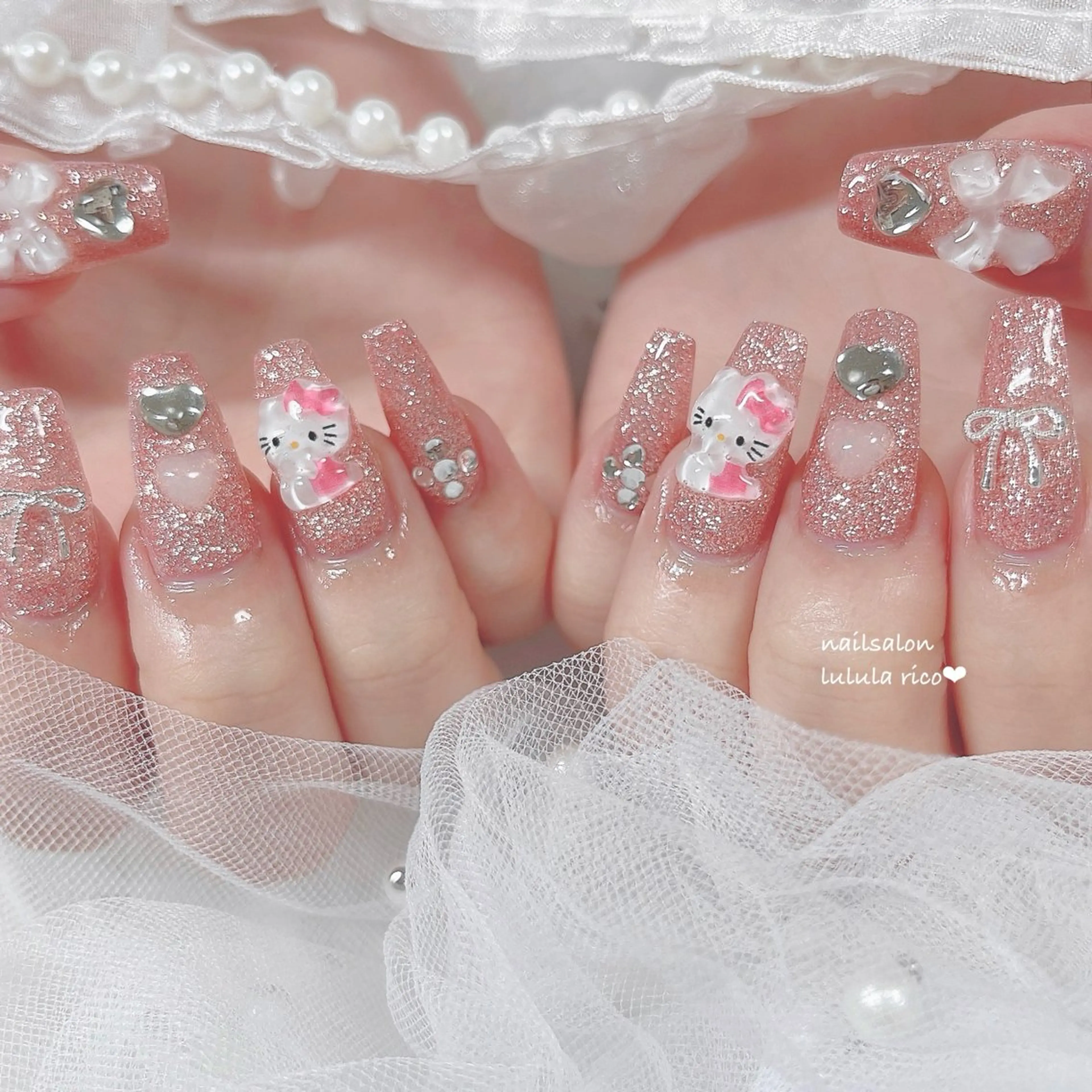 ネイル フレンチネイル ガーリー 韓国ネイル 持ち込み ワンホンネイル lulula ricoのエステ・リラクイメージ