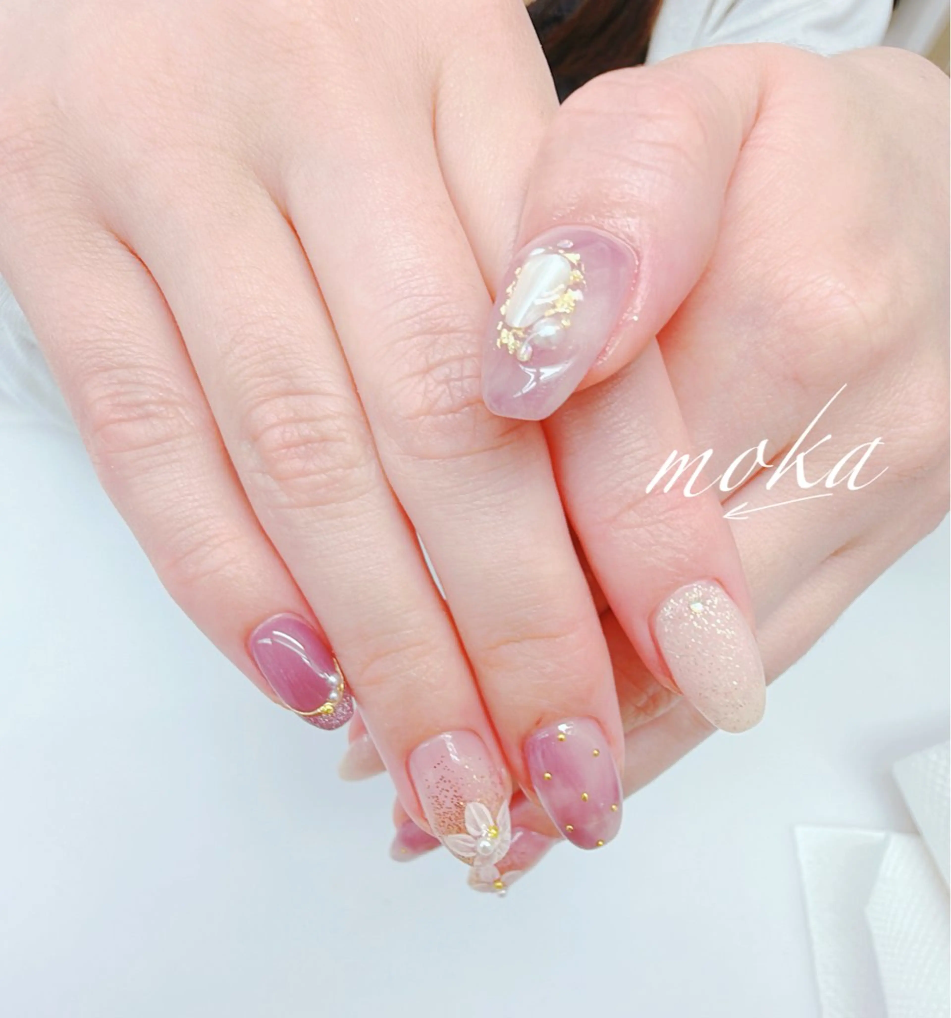 ネイル ハンドネイル ハンドケア 胡蝶蘭レディースサロ ンNailMOKAのネイルデザイン