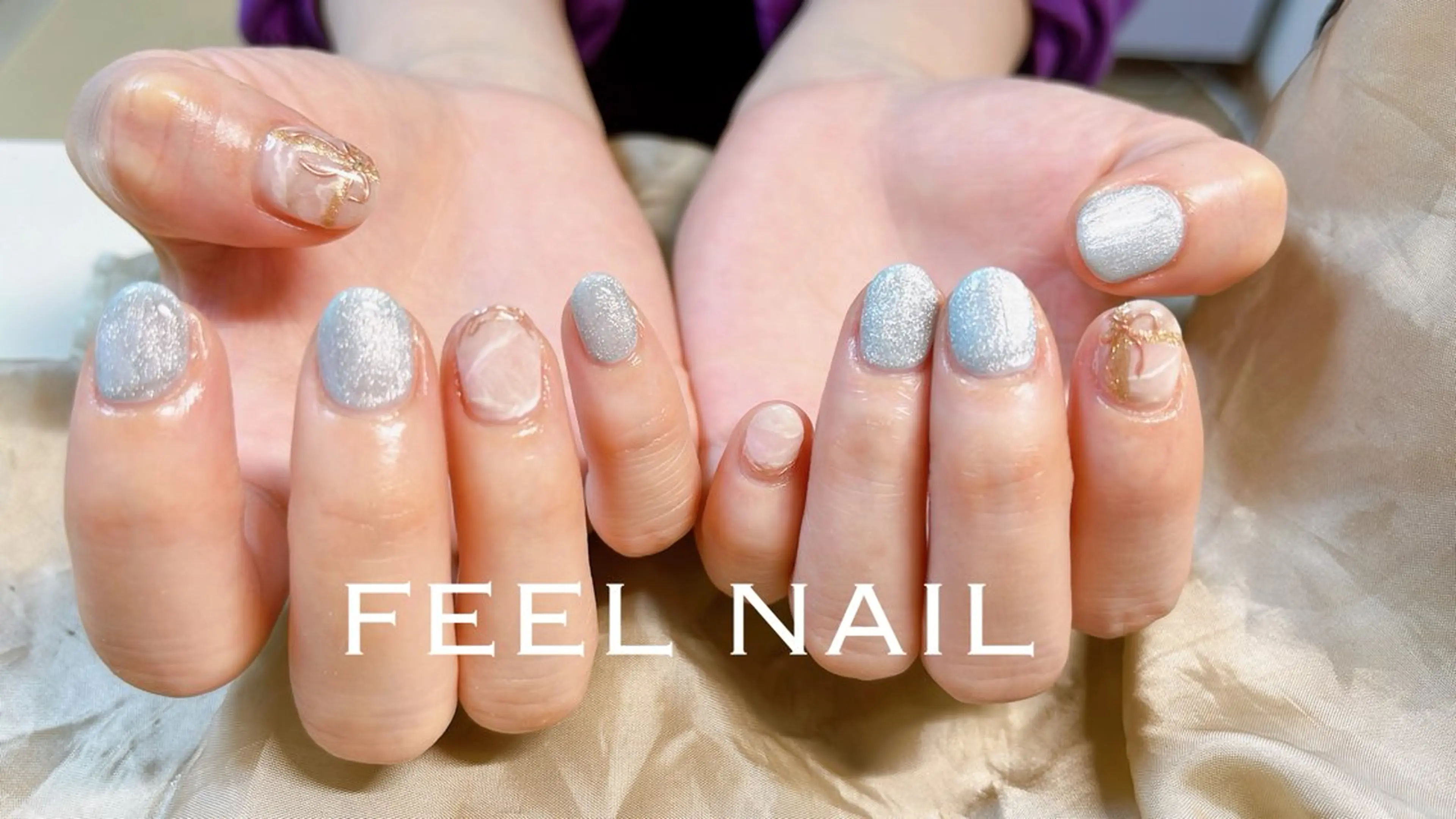 ネイル アートネイル マグネットネイル 大理石ネイル(マーブル) 持ち込み 秋好 悠のネイルデザイン